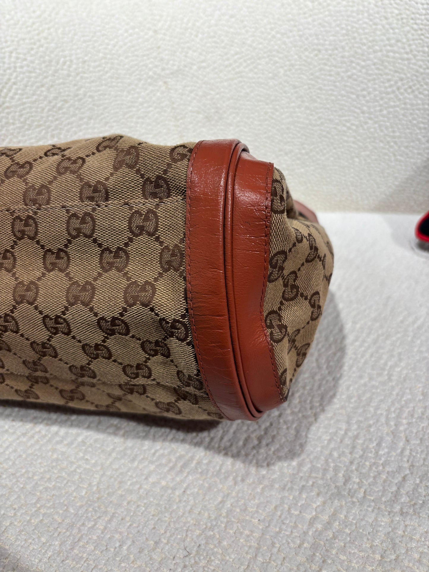 Gucci - Leather tote & Canvas - Orange/Cognac