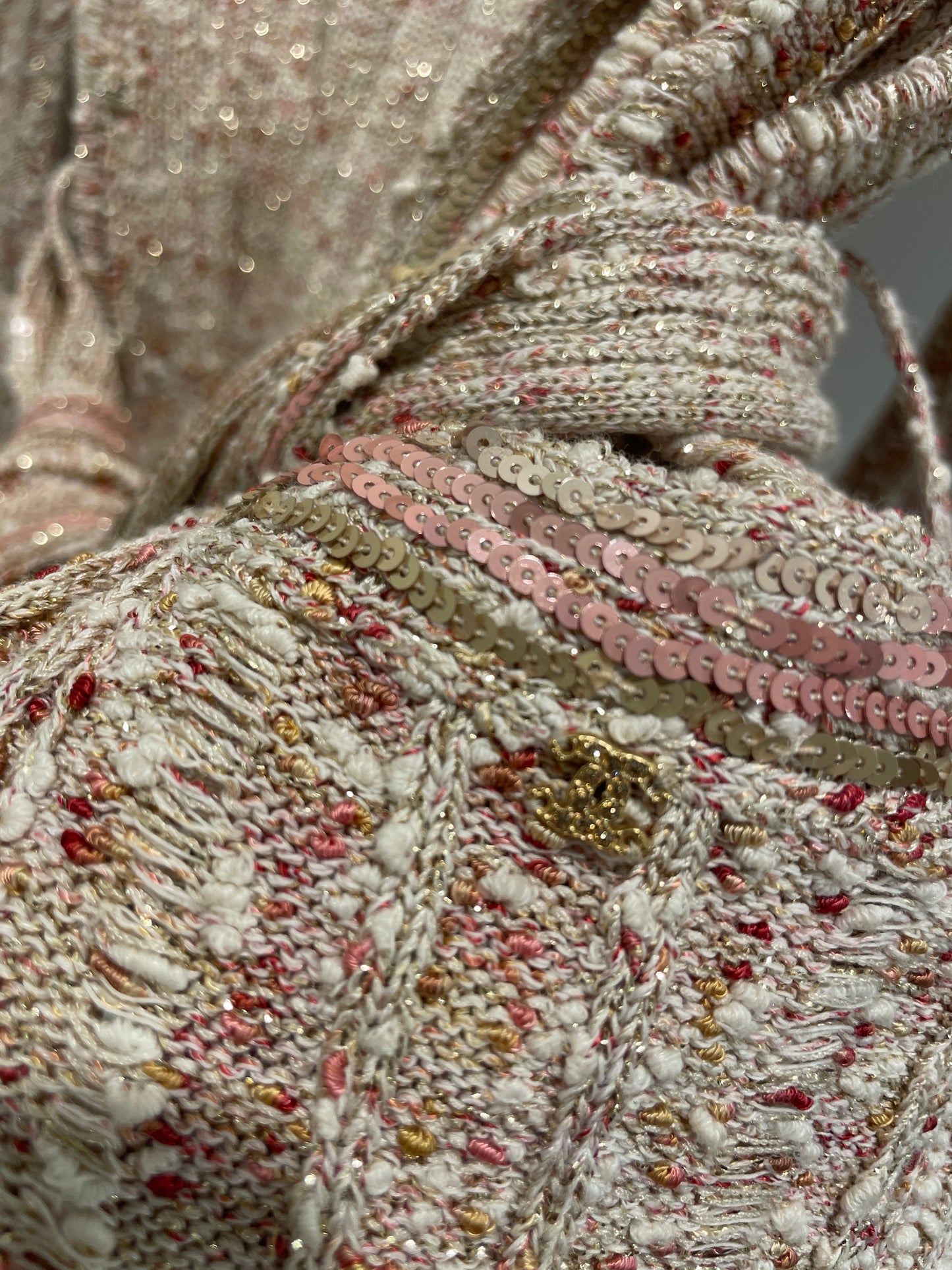 Chanel Cardigan – Knit in Gold & Terracotta – EU 36