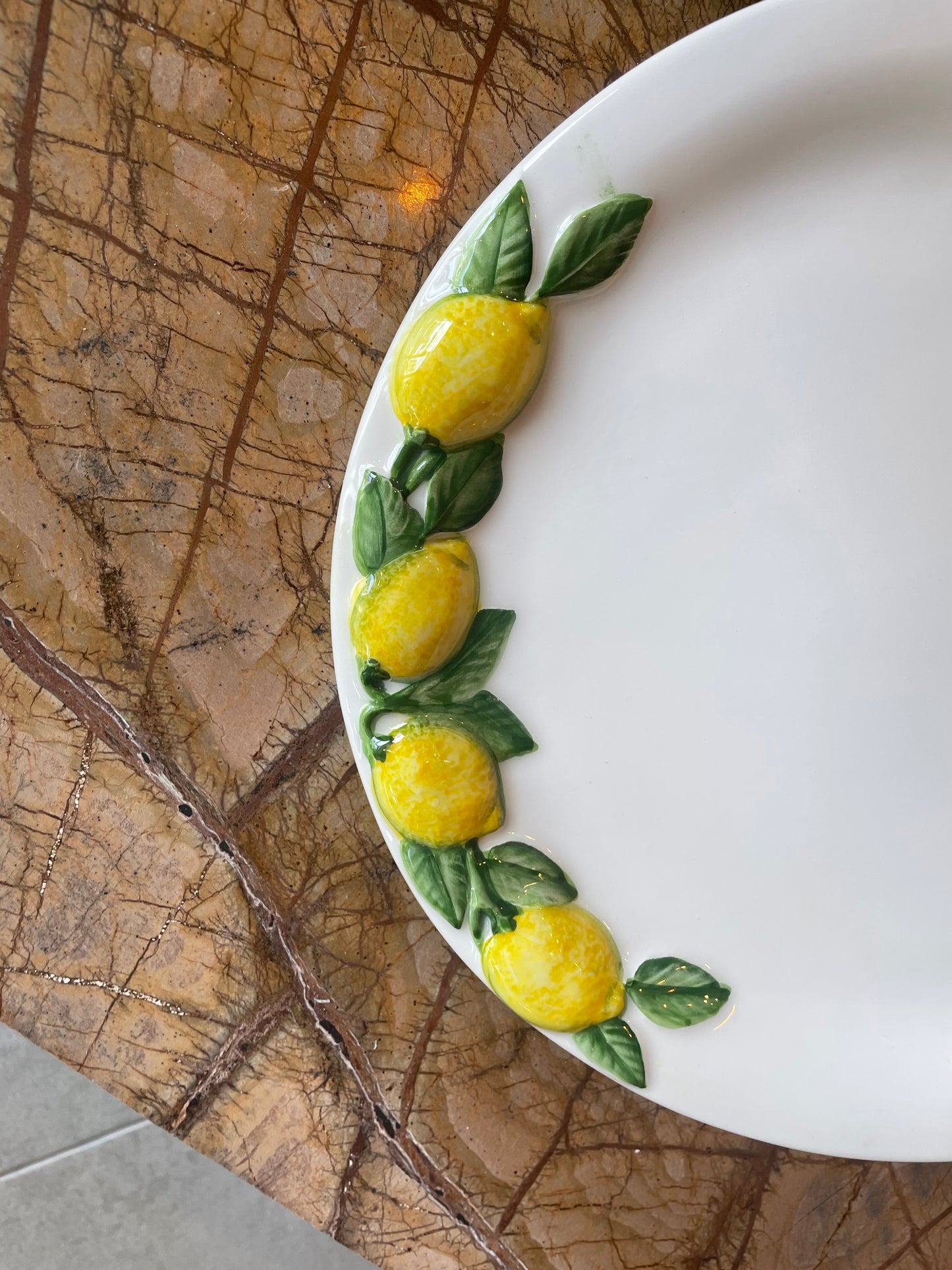 Lille fad / tallerken m. citronranker - Italiensk porcelæn
