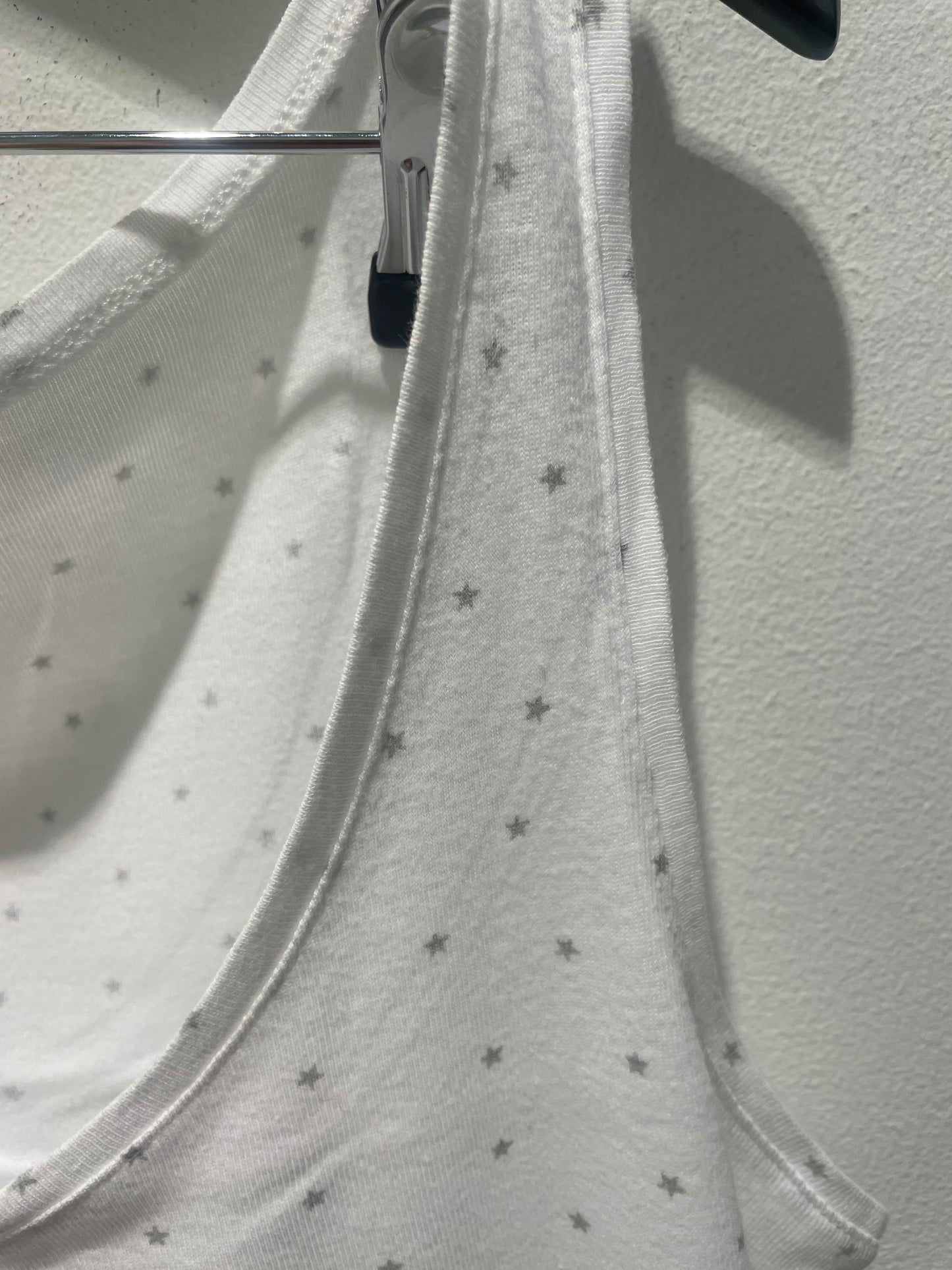 Stella Nova Vintage White Tank Top with tiny Grey Dots - S