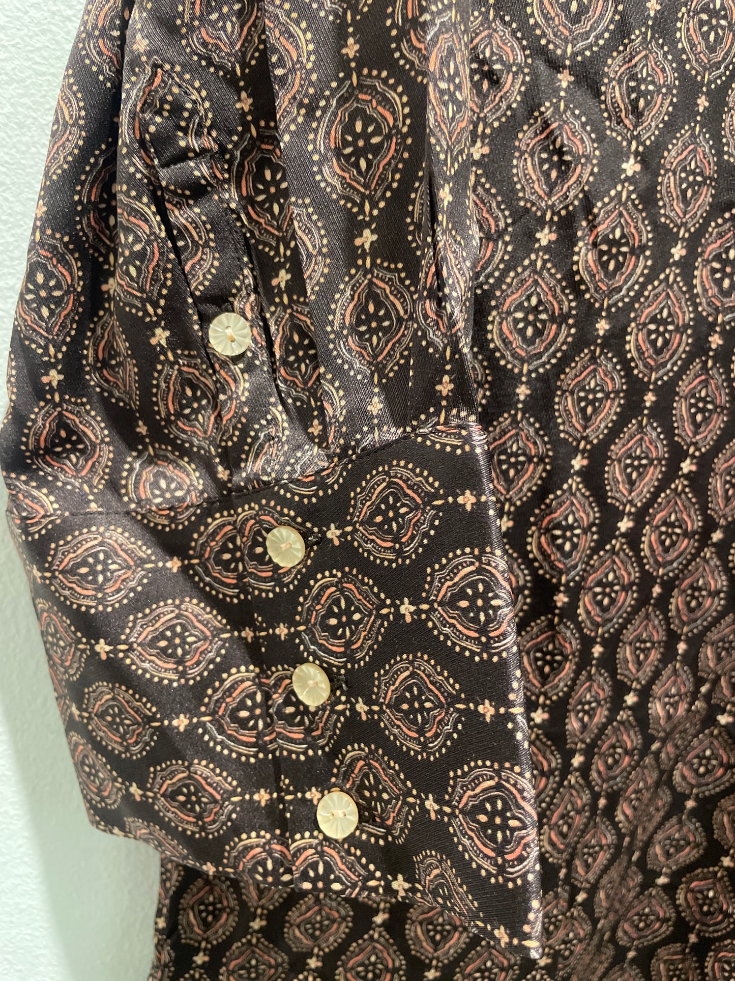 Dea Kudibal — Silk Dress with Geometric Print in Brown and Old Rose - Size S