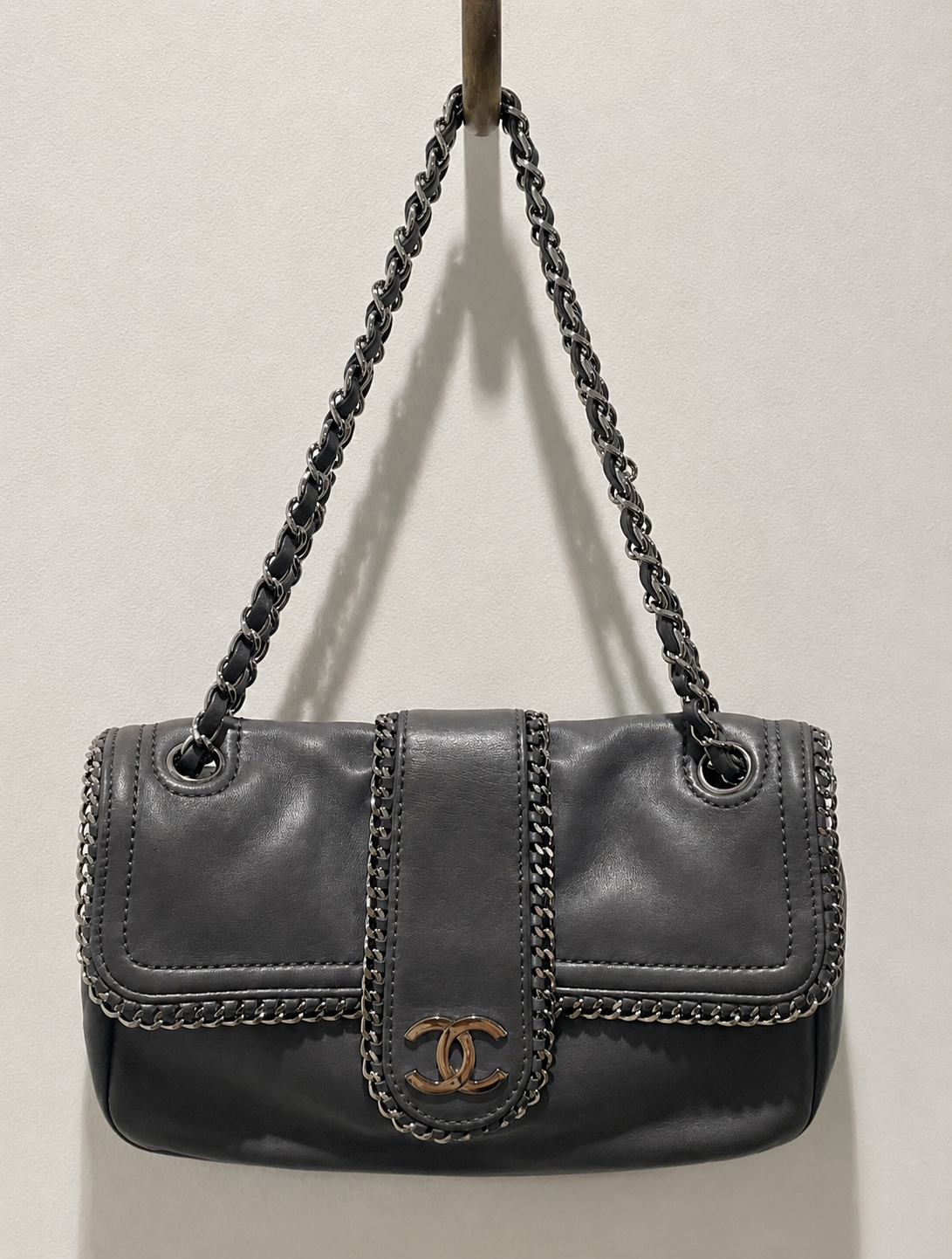 Chanel Madison Flap Bag - Grey Lambskin & Silver Hardware