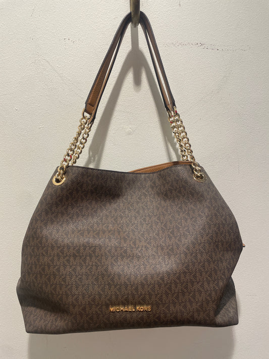 Michael Kors Raven Shoulder Bag – Brown handbag in Signature canvas