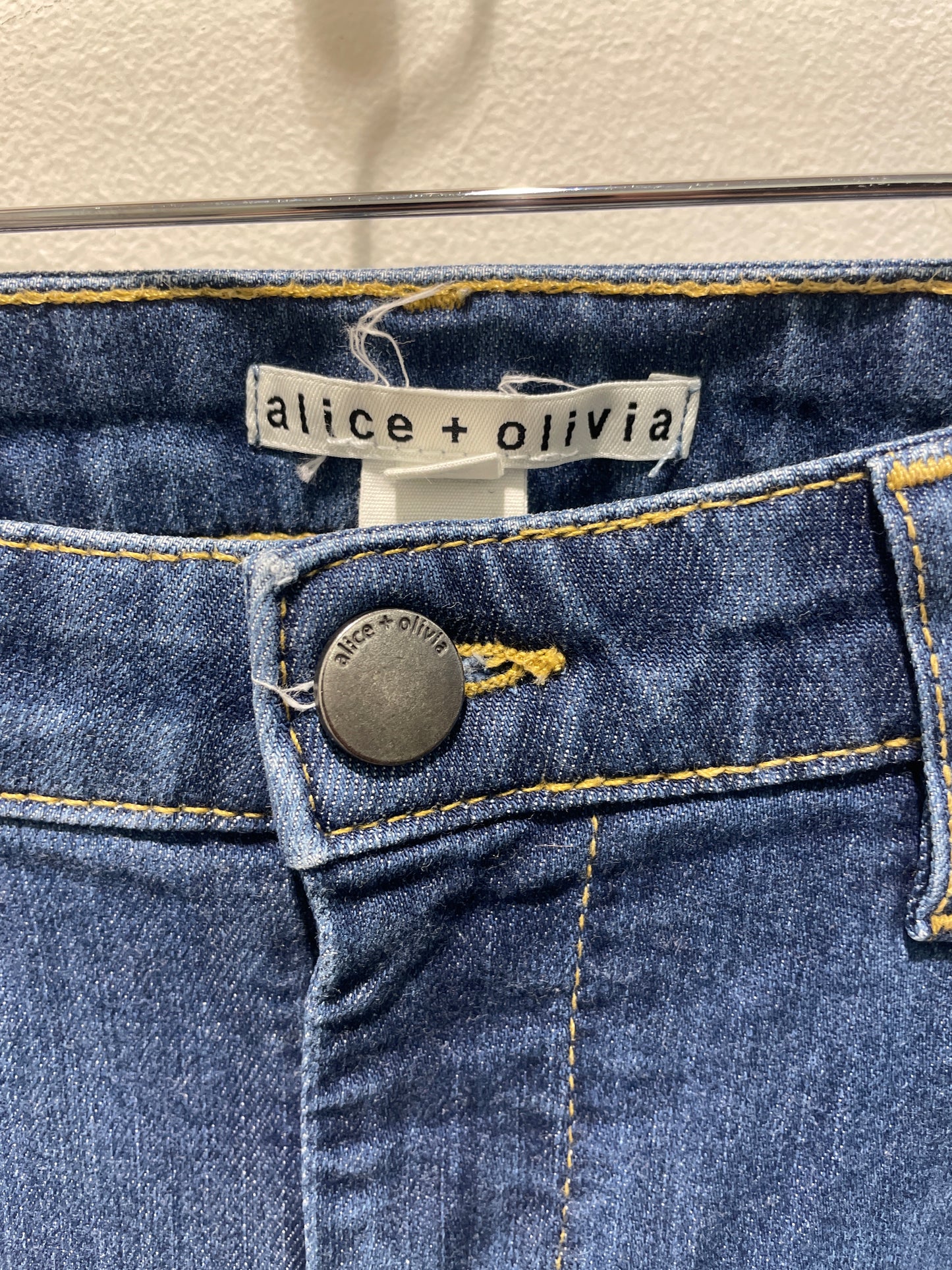 Alice + Olivia — Distressed Bootcut Jeans with Double-Stitch Hem (Size W26 / Fits EU 36)
