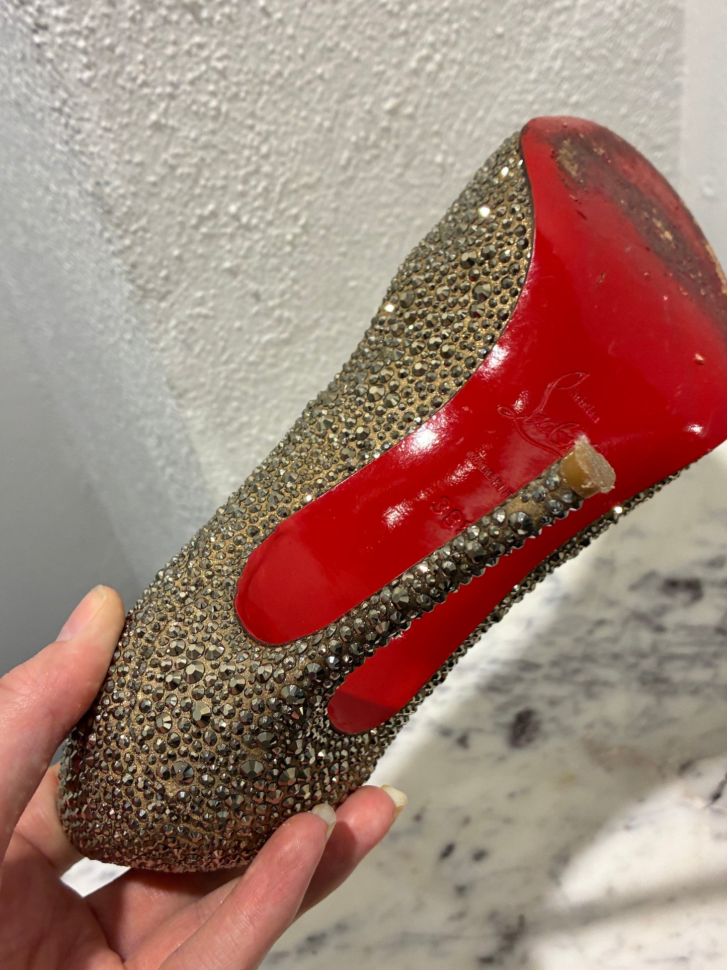 Christian Louboutin Heels - Fifi Strass 100 - Size 38,5