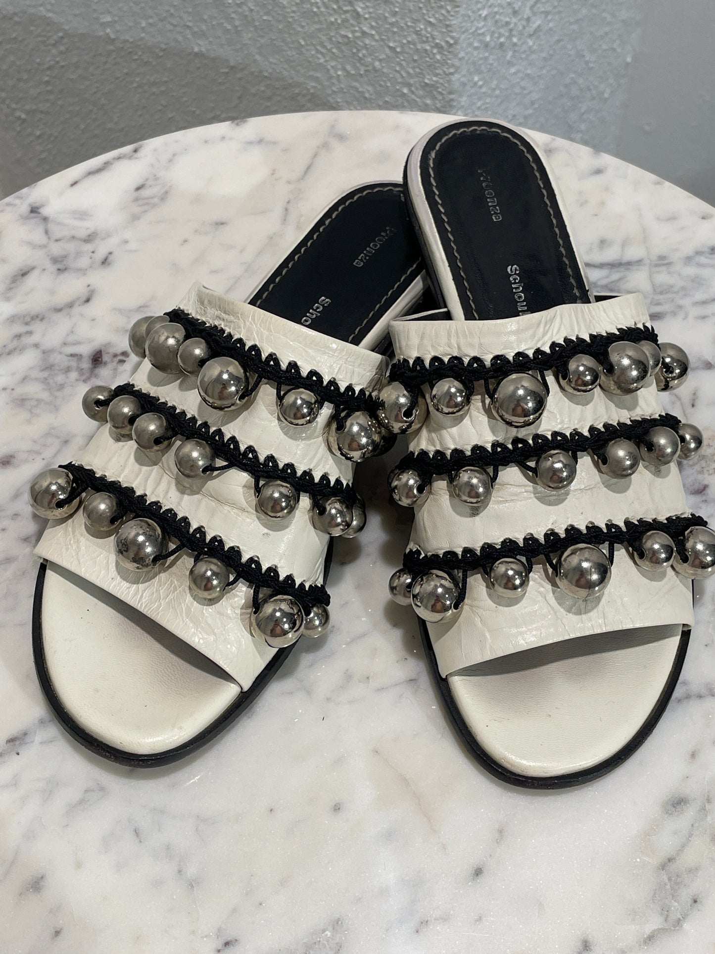 Proenza Schouler - Studded leather mules - 36