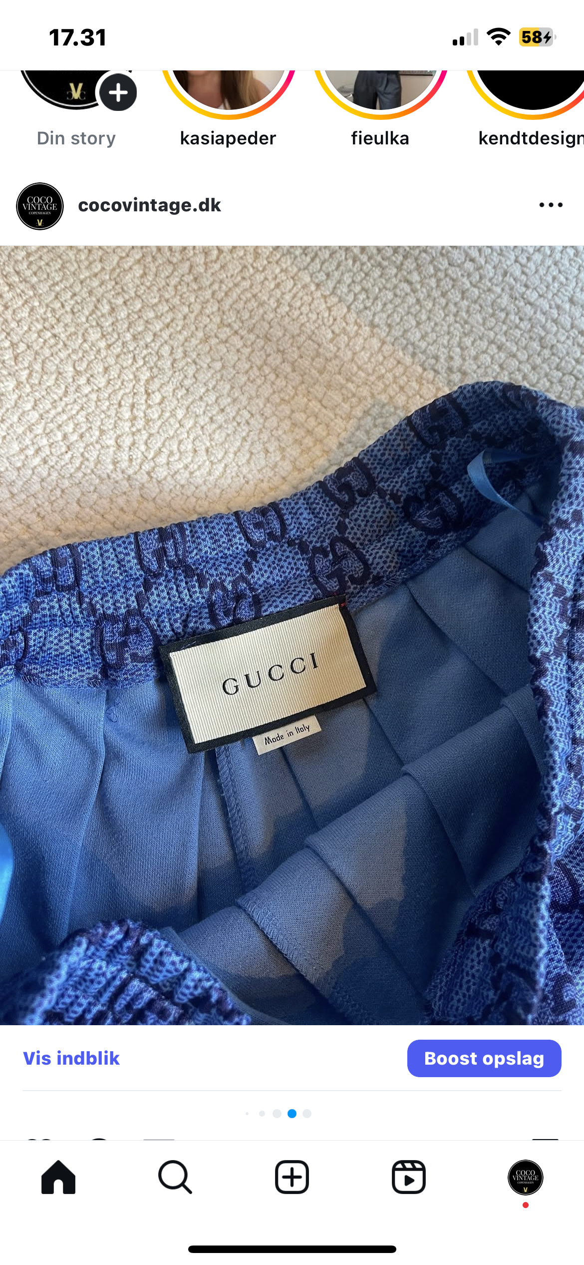 Gucci shorts - Blå m. monogram - Medium