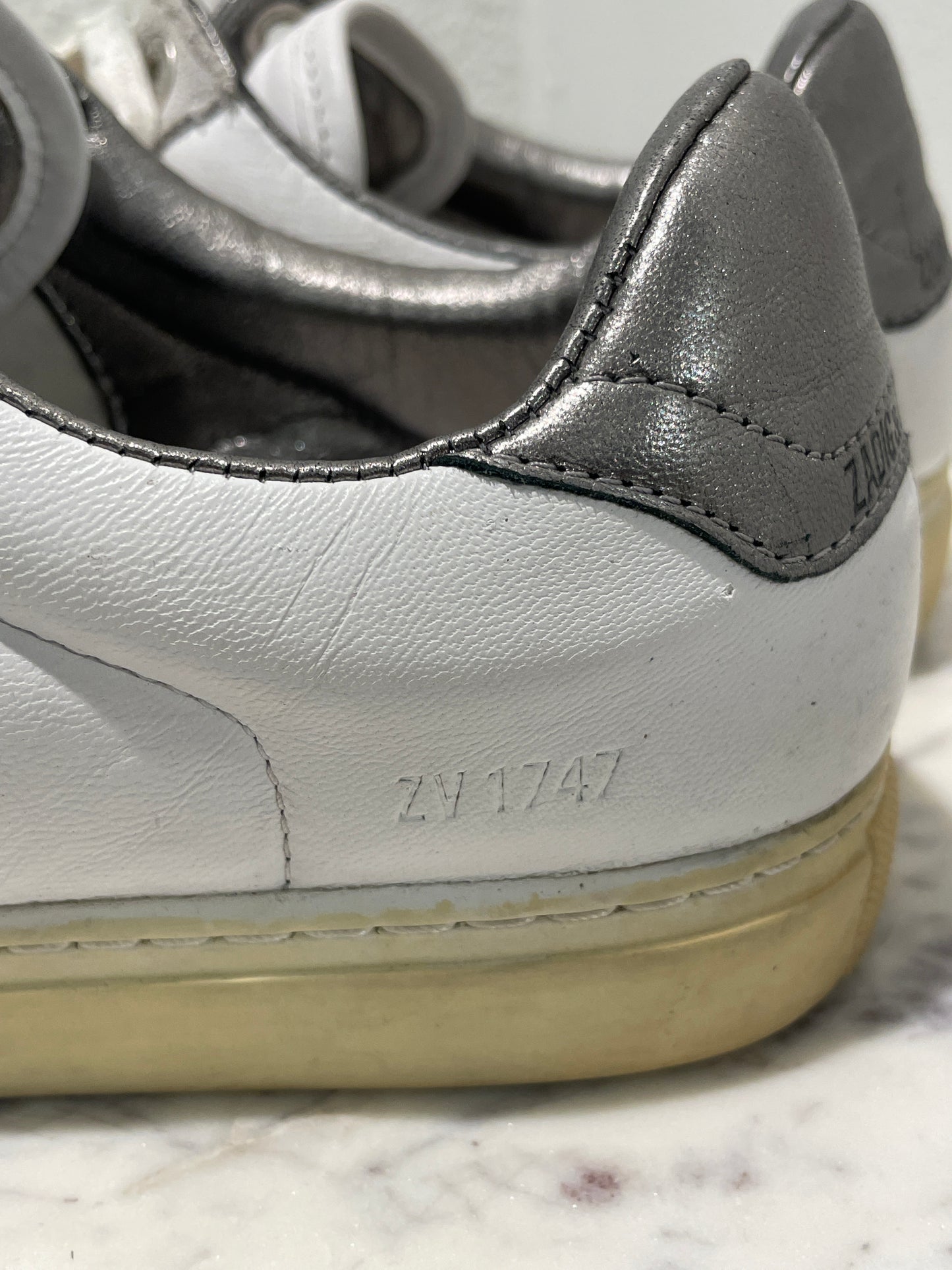 Zadig & Voltaire White Leather ZV1747 Sneakers - 38