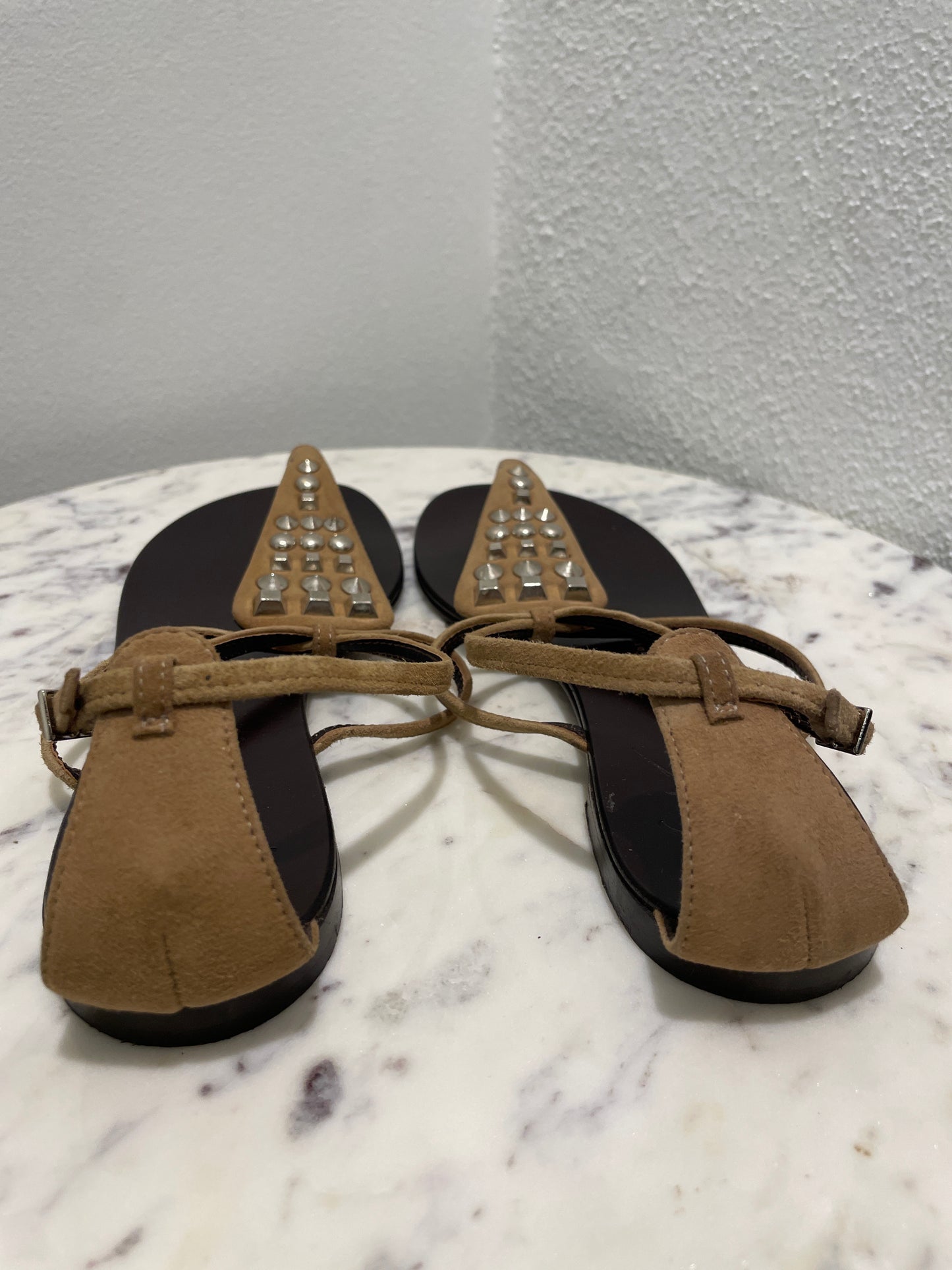 Giuseppe Zanotti - Taupe Suede Studded Sandals - 37,5