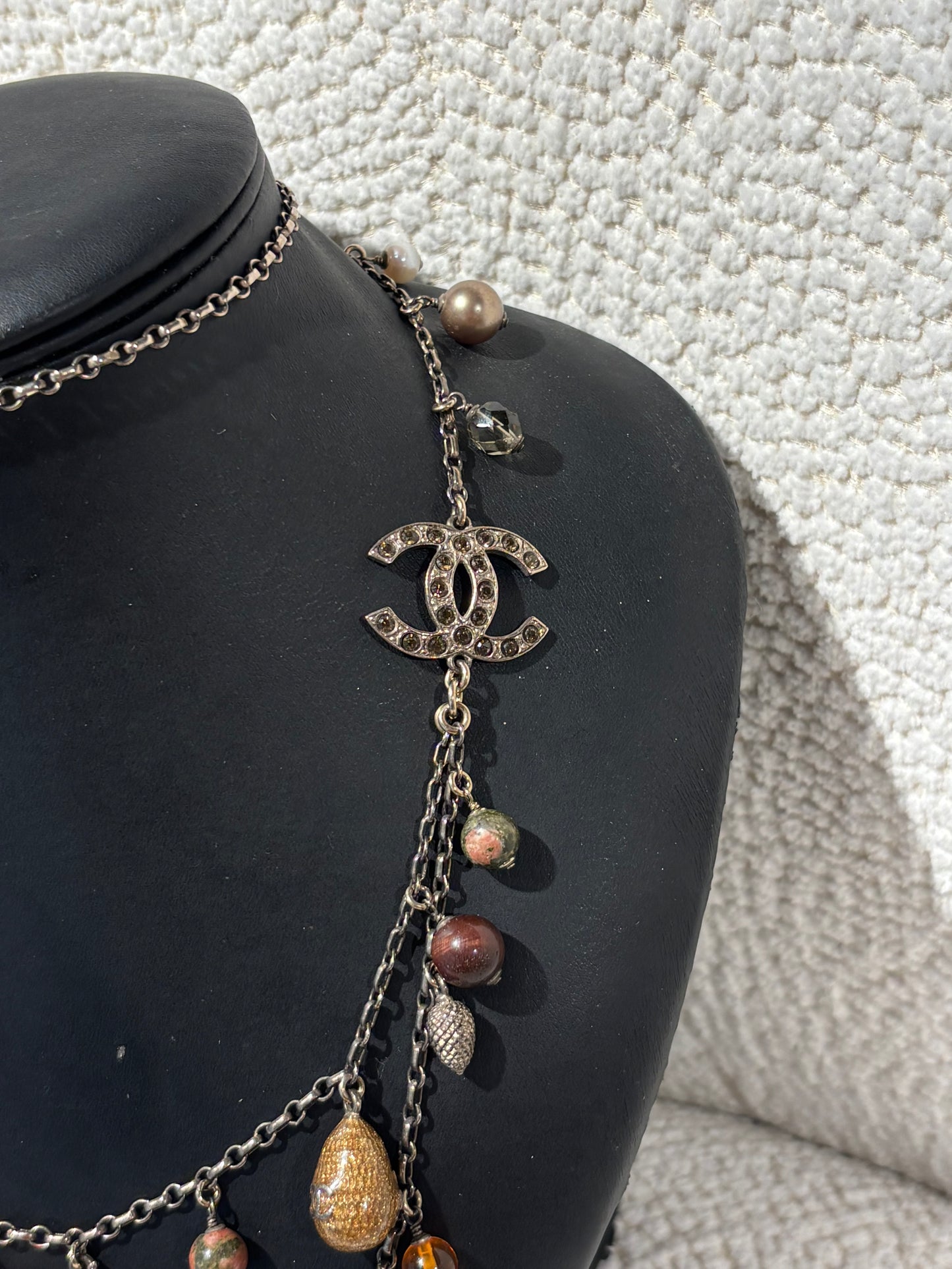 Chanel Charm Necklace – Silver Tone Metal & Multicolour Charms