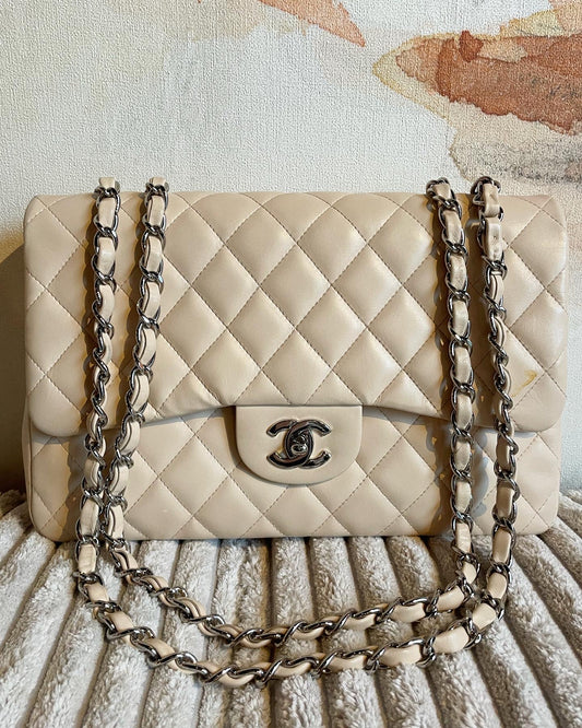 Chanel classic flap bag - Jumbo - Lammeskind