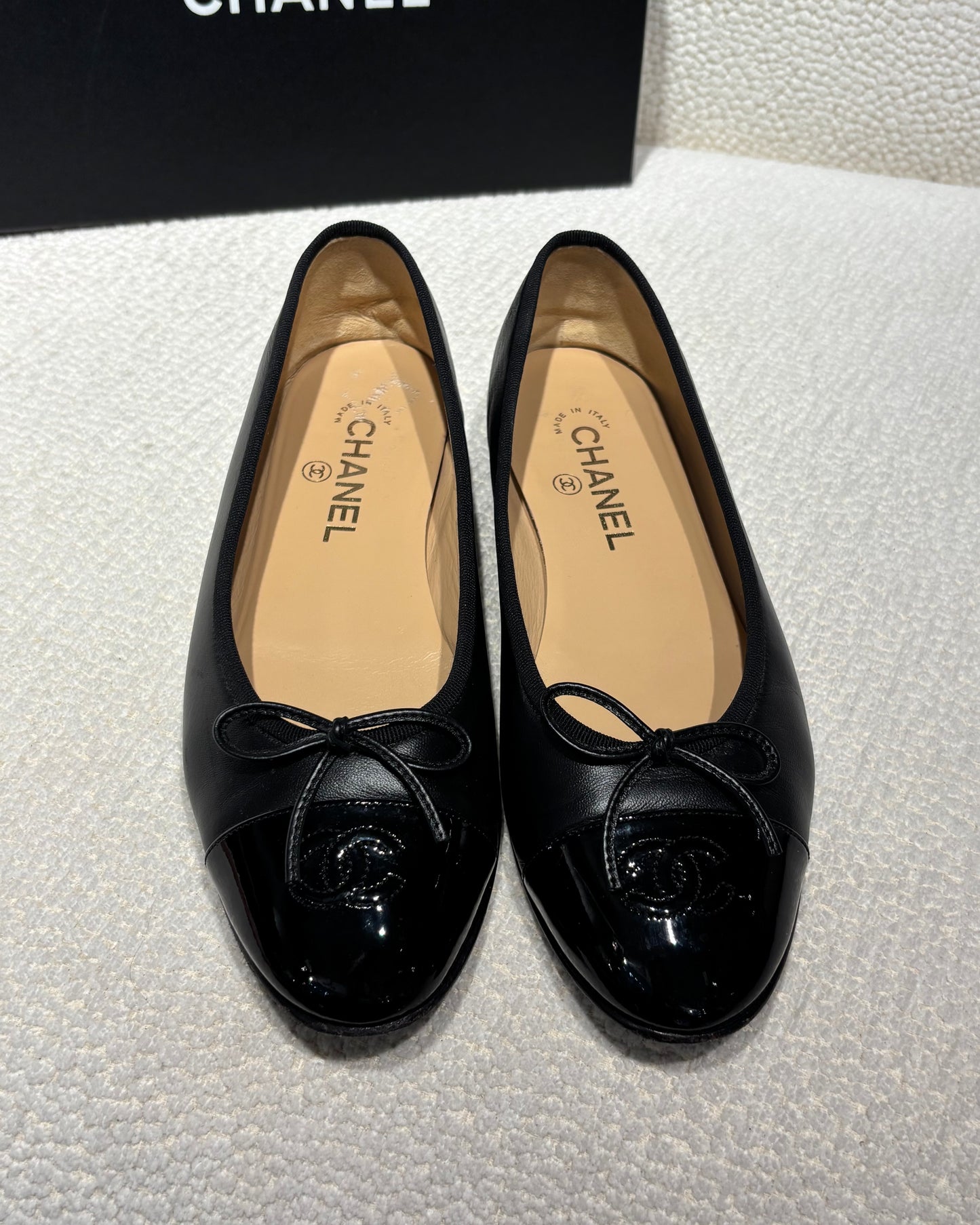 Chanel ballerinas - Black lambskin & patent leather - EU 39,5 - 2025 Collection