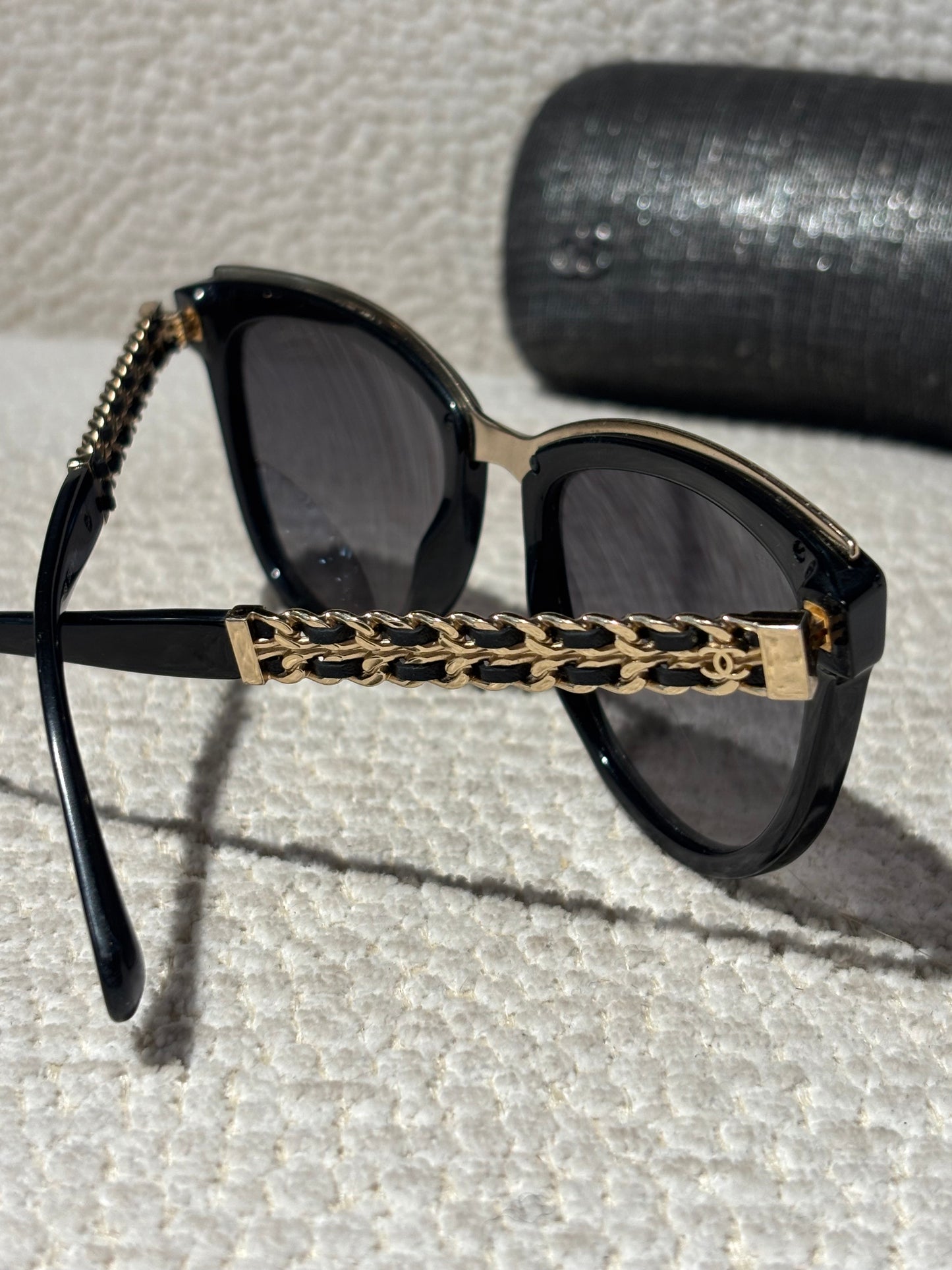 Chanel Sunglasses - Black & Gold Chains