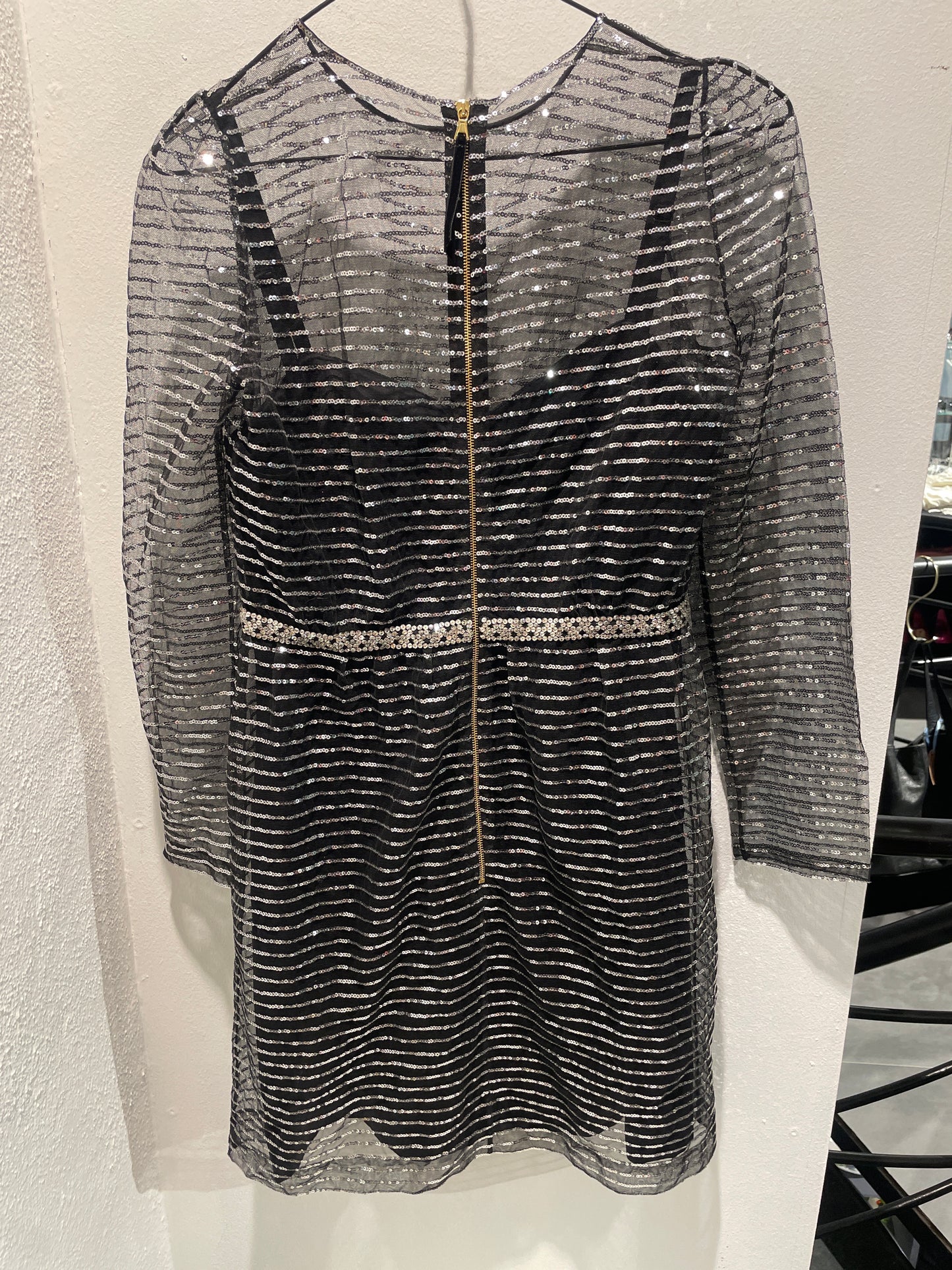 Marc Jacobs - Dress &  underdress - Black w. paillets & swarowski stones - 2/S  - Medinas Wardrobe