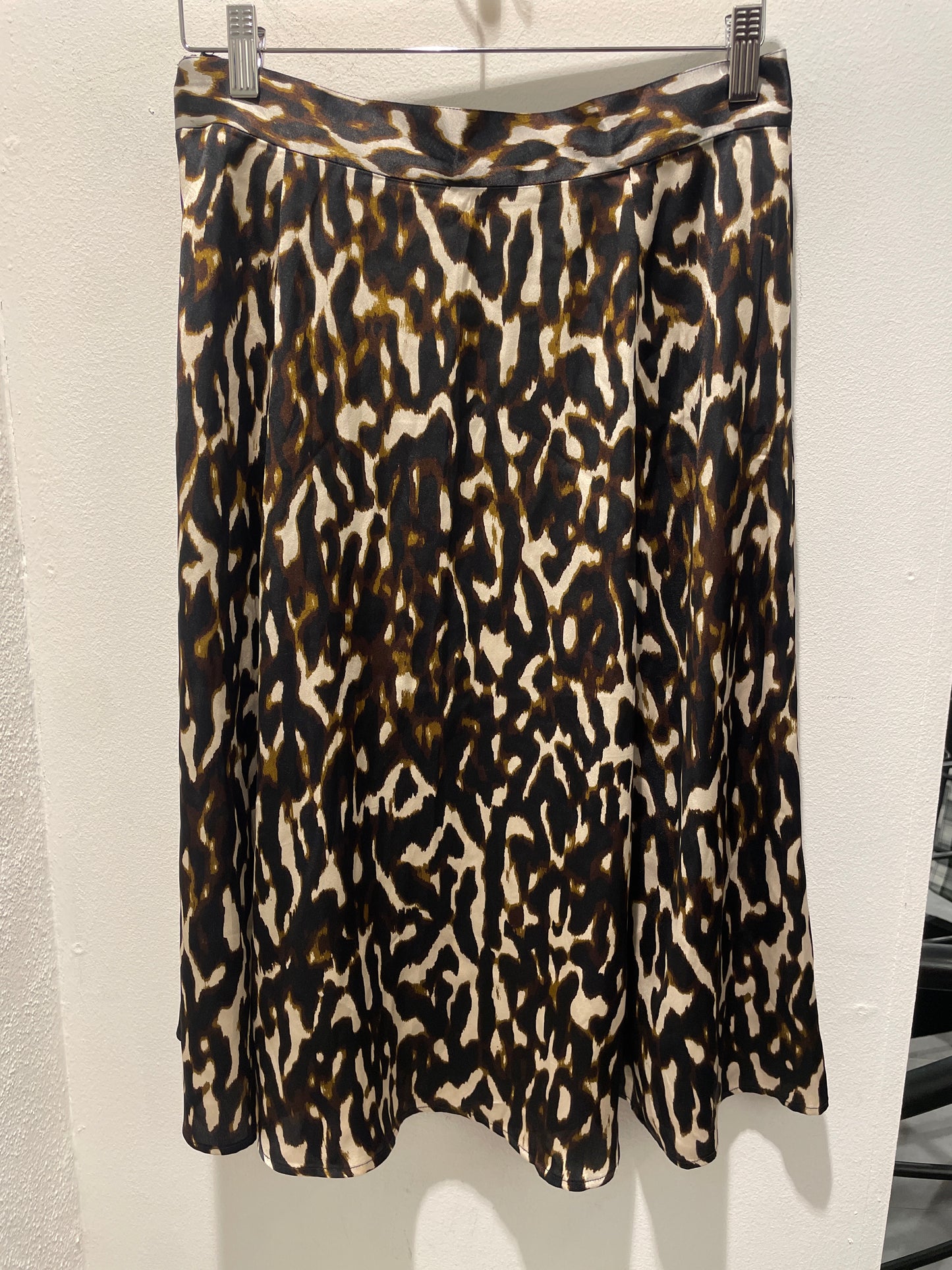 DAY — Satin Midi Skirt in Organic Animal Print - Size EU 36