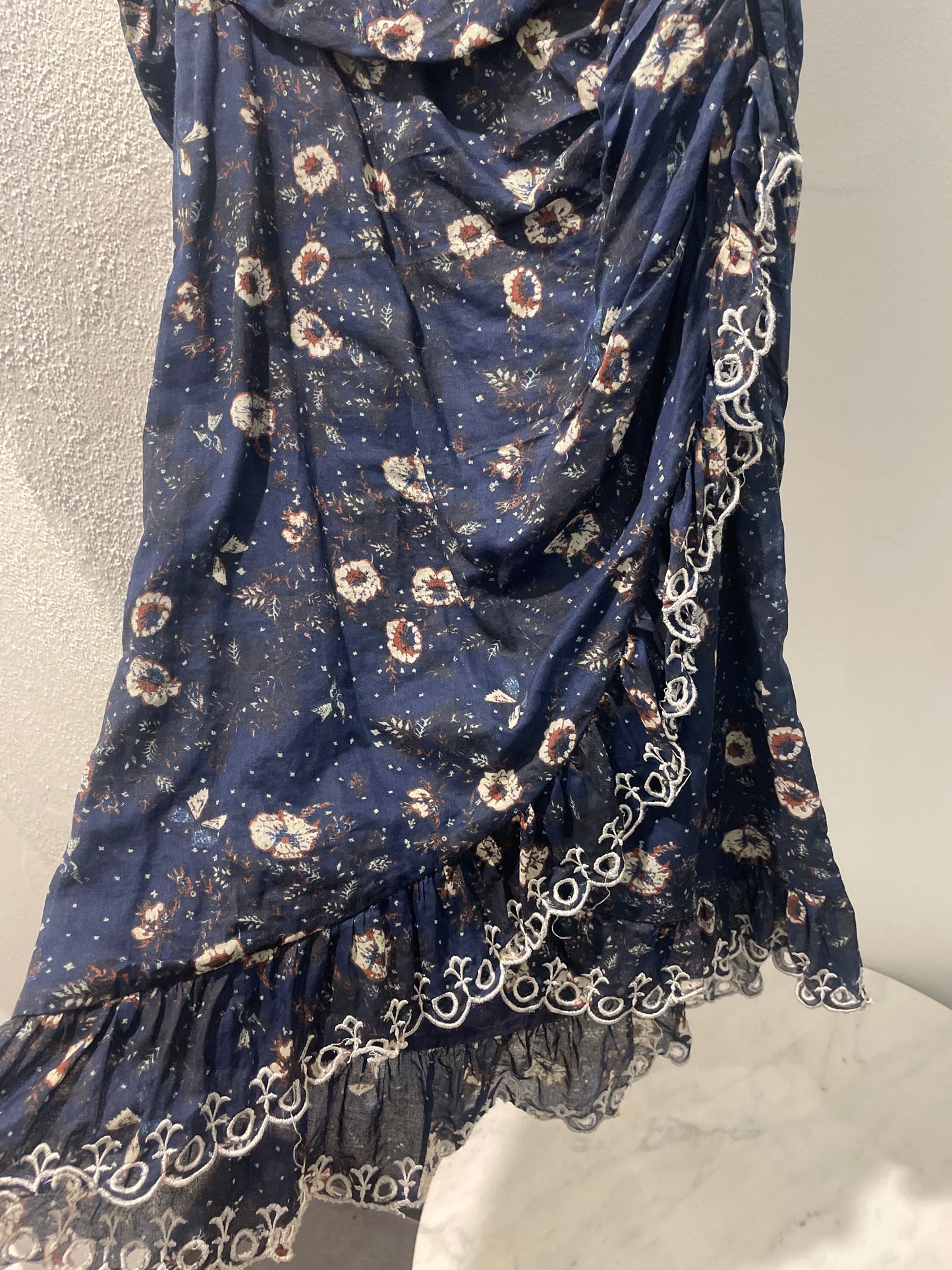 Marant Étoile Esther One-Shoulder Floral Mini Dress – Navy Blue - EU36