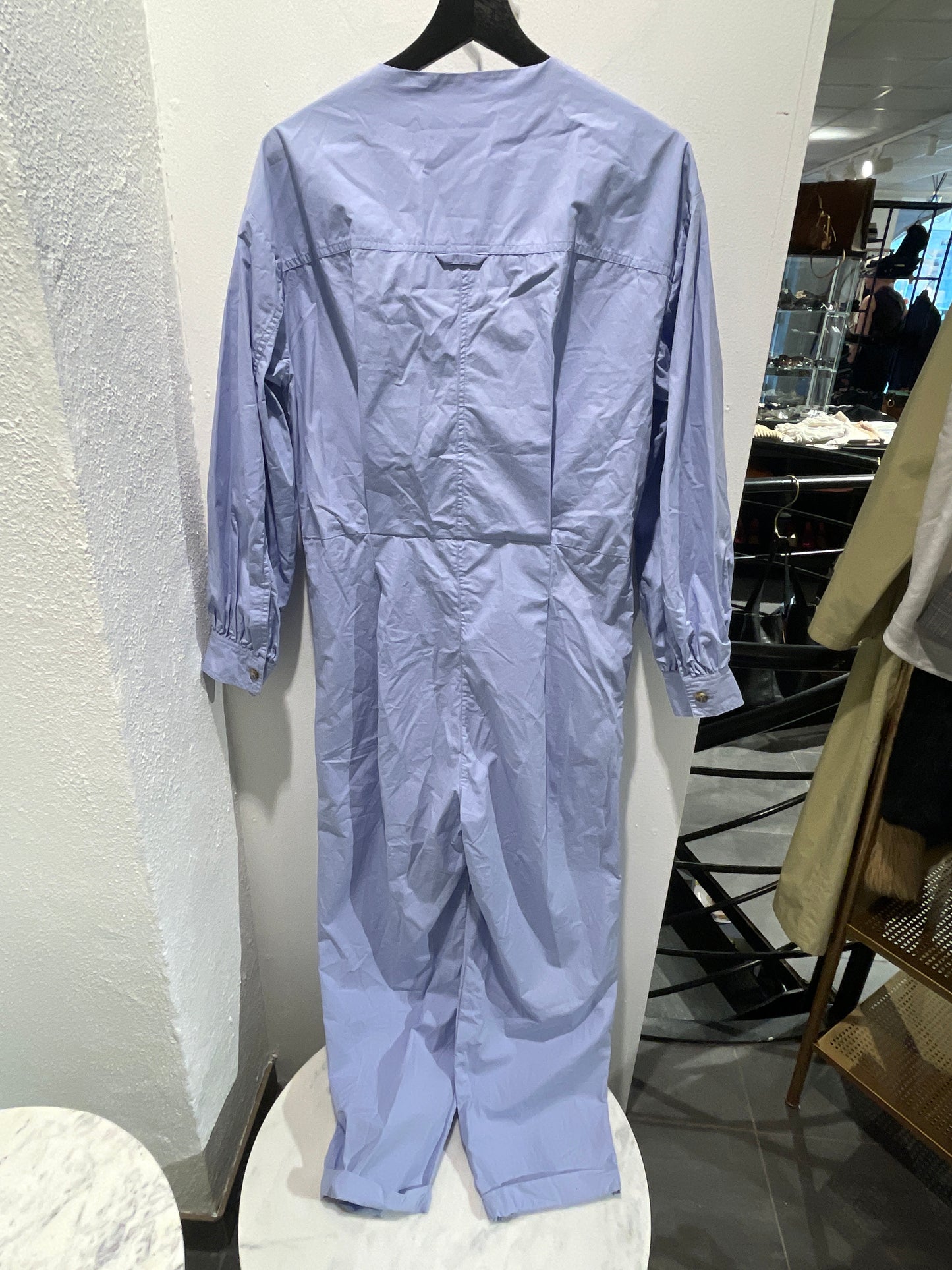 Lovechild 1979 – Long-Sleeved Cotton Jumpsuit in Soft Lavender/Periwinkle - EU36