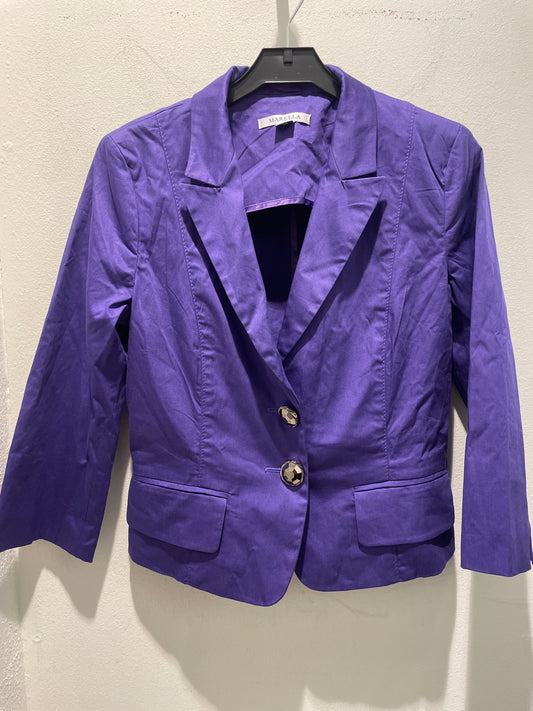 Marella — Tailored Purple Blazer with Faceted Jewel Buttons - EU 34