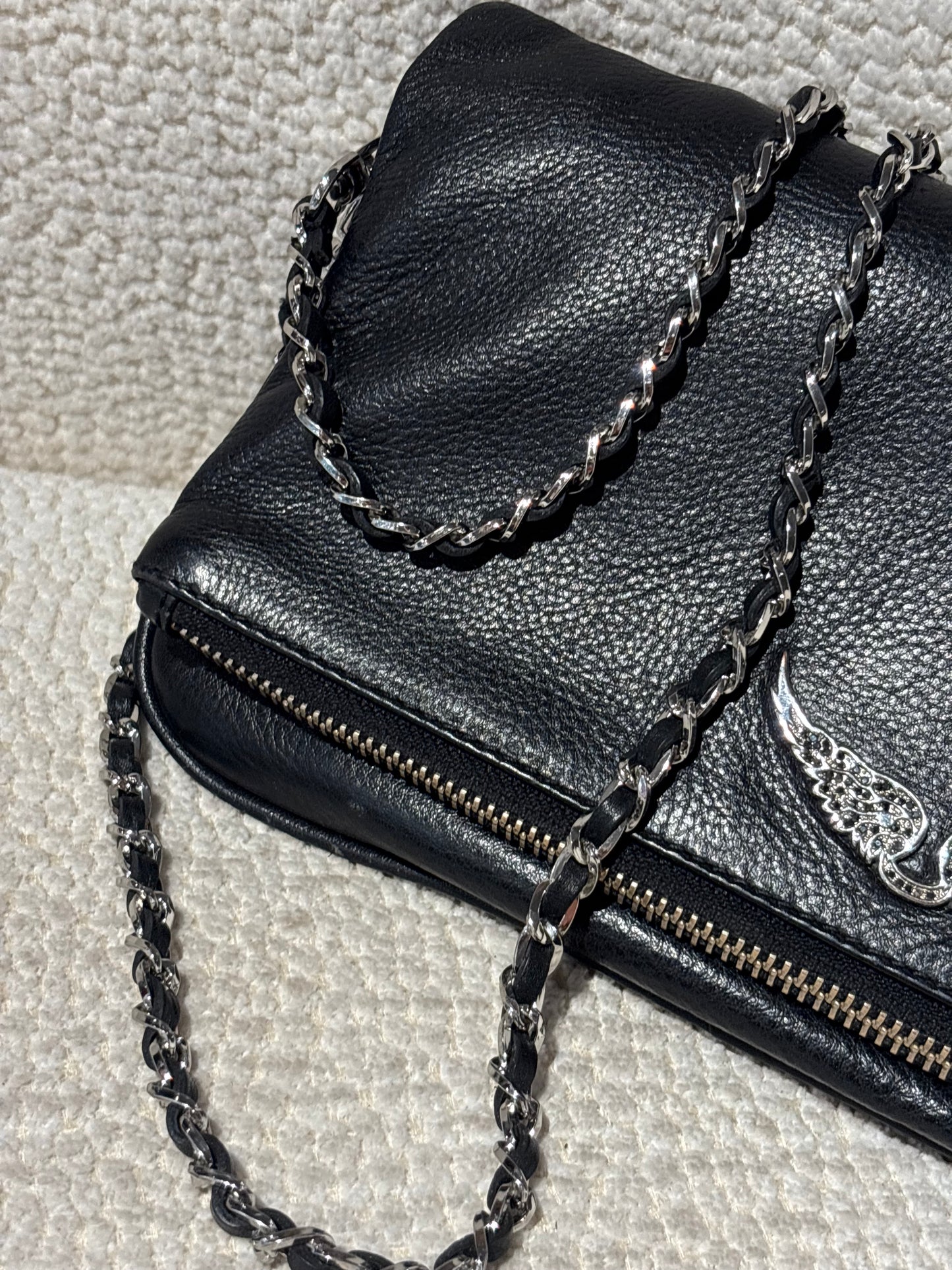 Zadig & Voltaire Bag - Navy Leather & Silver Hardware