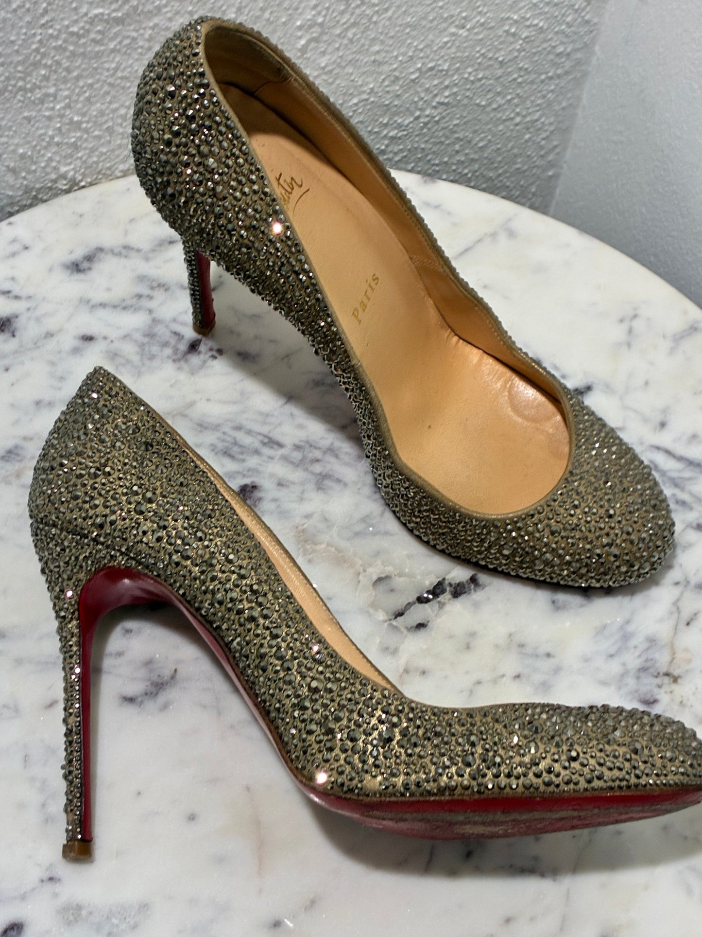 Christian Louboutin Heels - Fifi Strass 100 - Size 38,5