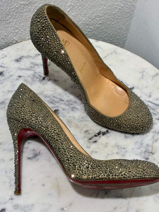 Christian Louboutin Heels - Fifi Strass 100 - Size 38,5