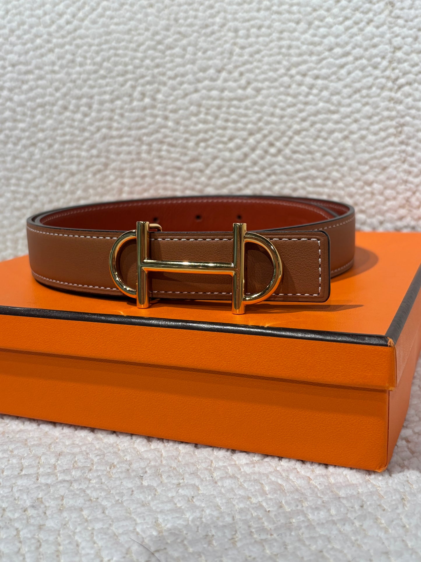 Hermès Waist Belt – Reversible Leather in Brown & Black - Size 70