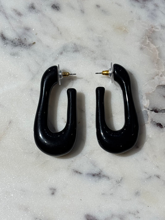 Pilgrim - Earrings - Black - Oblong - Medinas Wardrobe