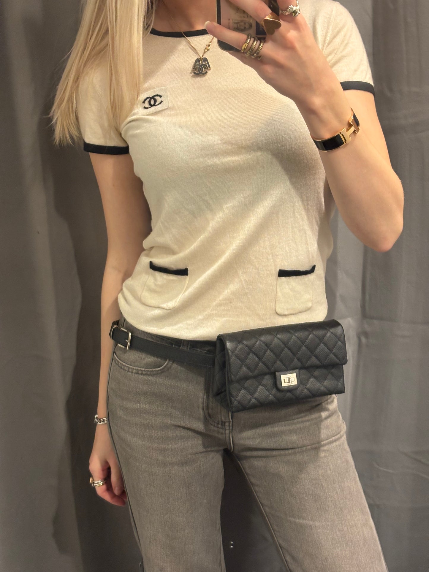 Chanel Uniform Belt Bag – Black Caviar Leather & Silver Hardware