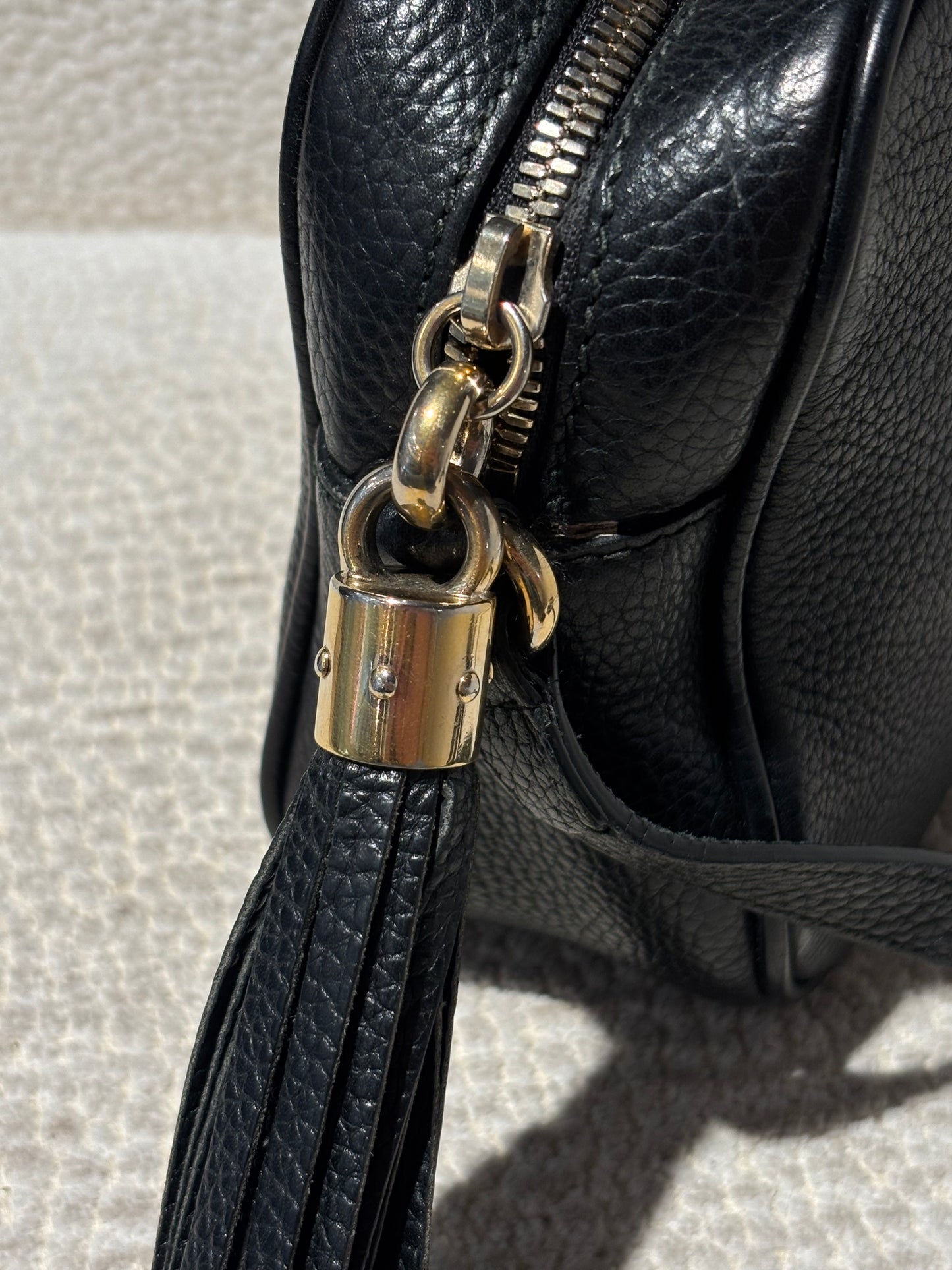 Gucci Disco Soho Bag - Black Leather & Gold Hardware