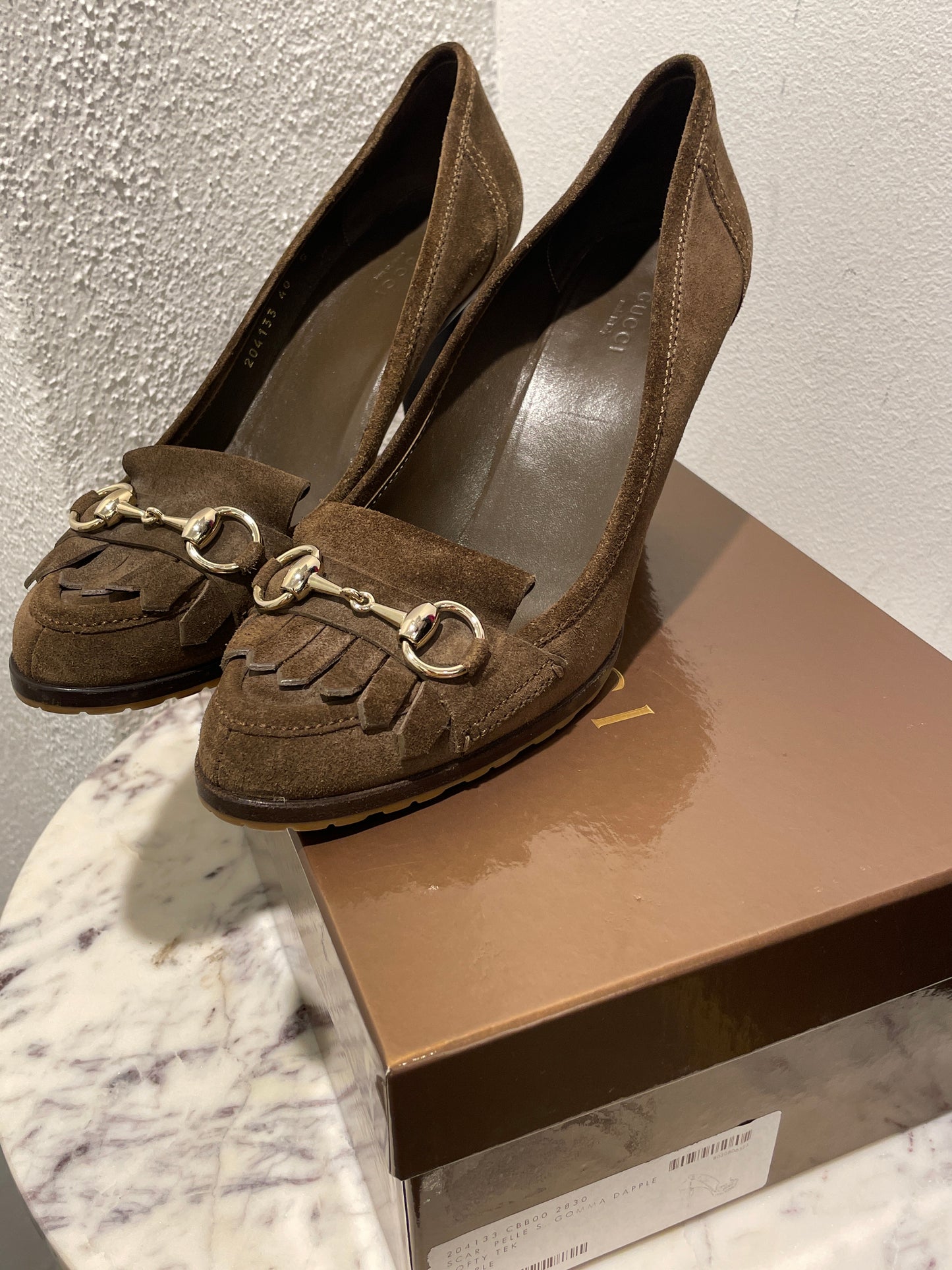 Gucci Vintage Horsebit Suede Pumps – Size EU 40C / Dark Brown