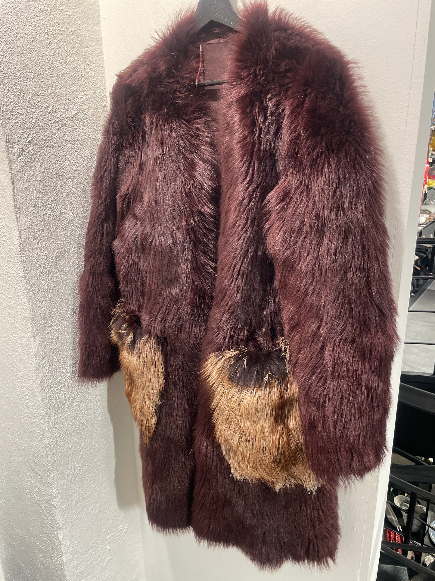 Malene Birger - Reversible Fur Coat - Burgundy - Lambskin and fox - Medinas Wardrobe