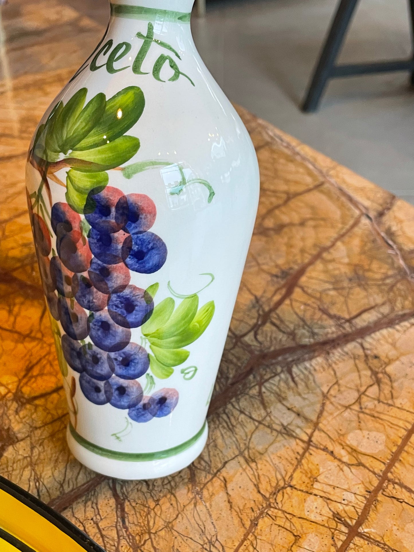 Stor olieflaske - Italiensk porcelæn