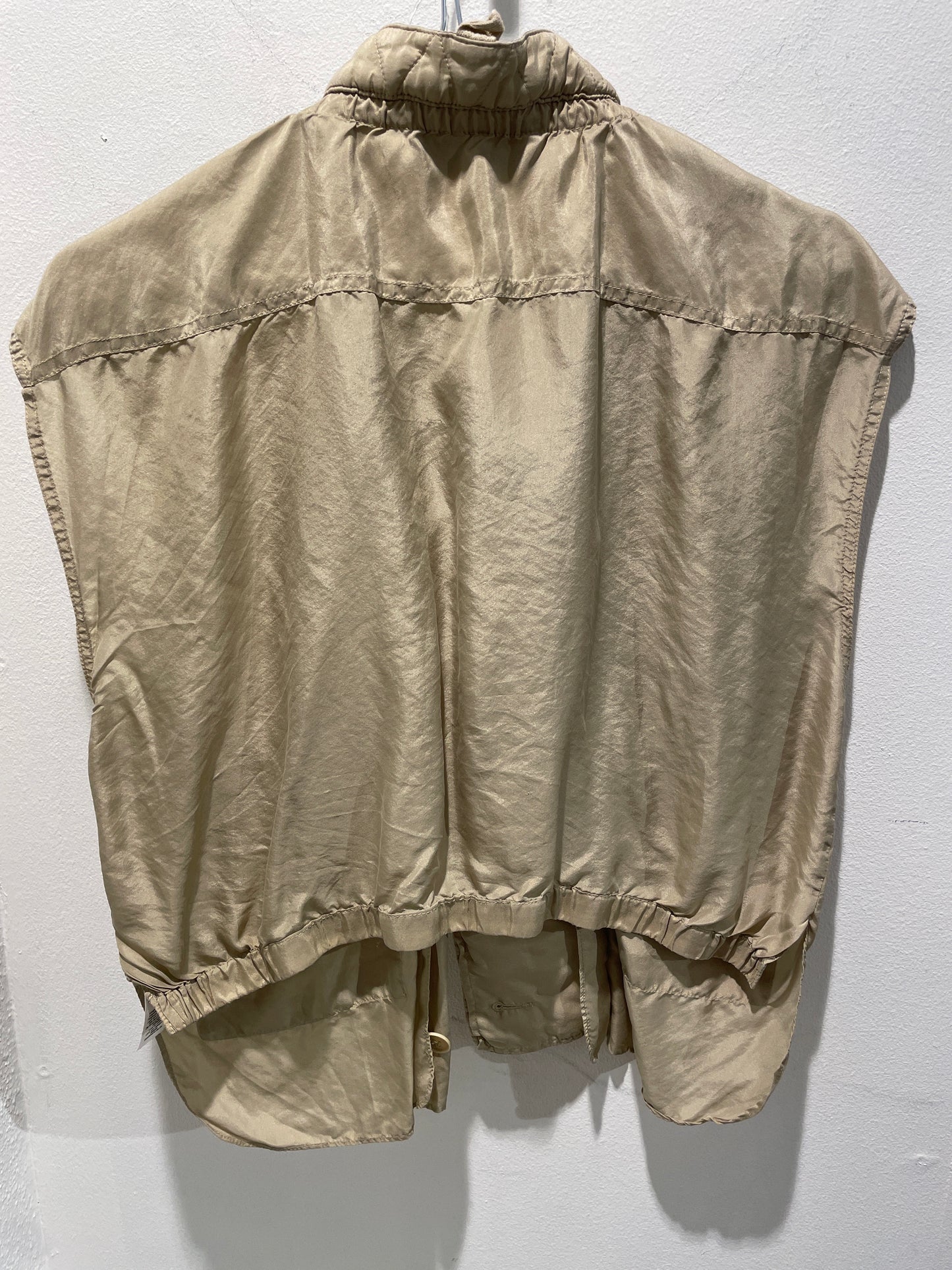 Malene Birger - Short "jacket/vest” in silk - khaki - 36 - Medina’s Wardrobe