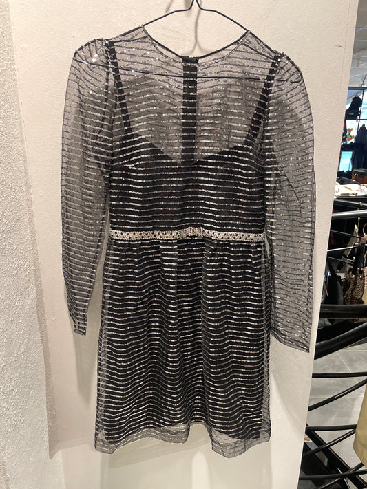 Marc Jacobs - Dress &  underdress - Black w. paillets & swarowski stones - 2/S  - Medinas Wardrobe
