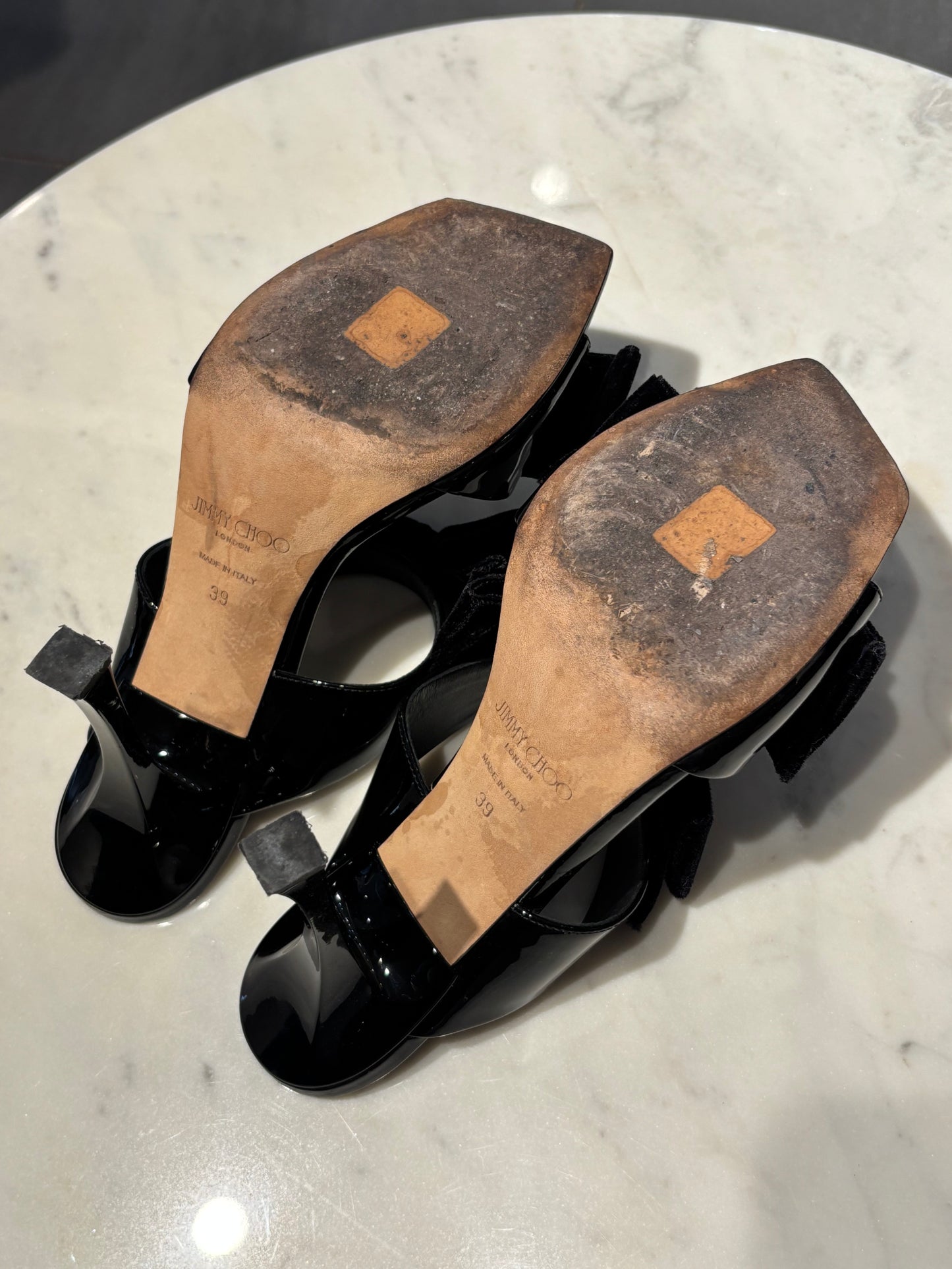 Jimmy Choo - Heeled Sandals - Bow in Black - 39 - Medina’s Wardrobe