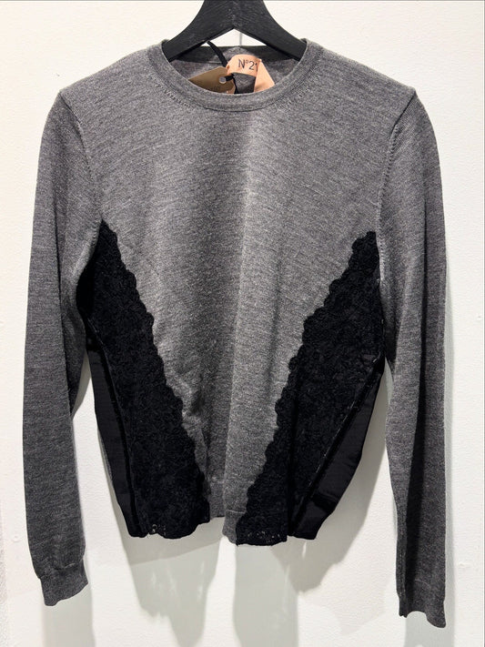 N°21 Thin Knit Sweater - Grey - Size S