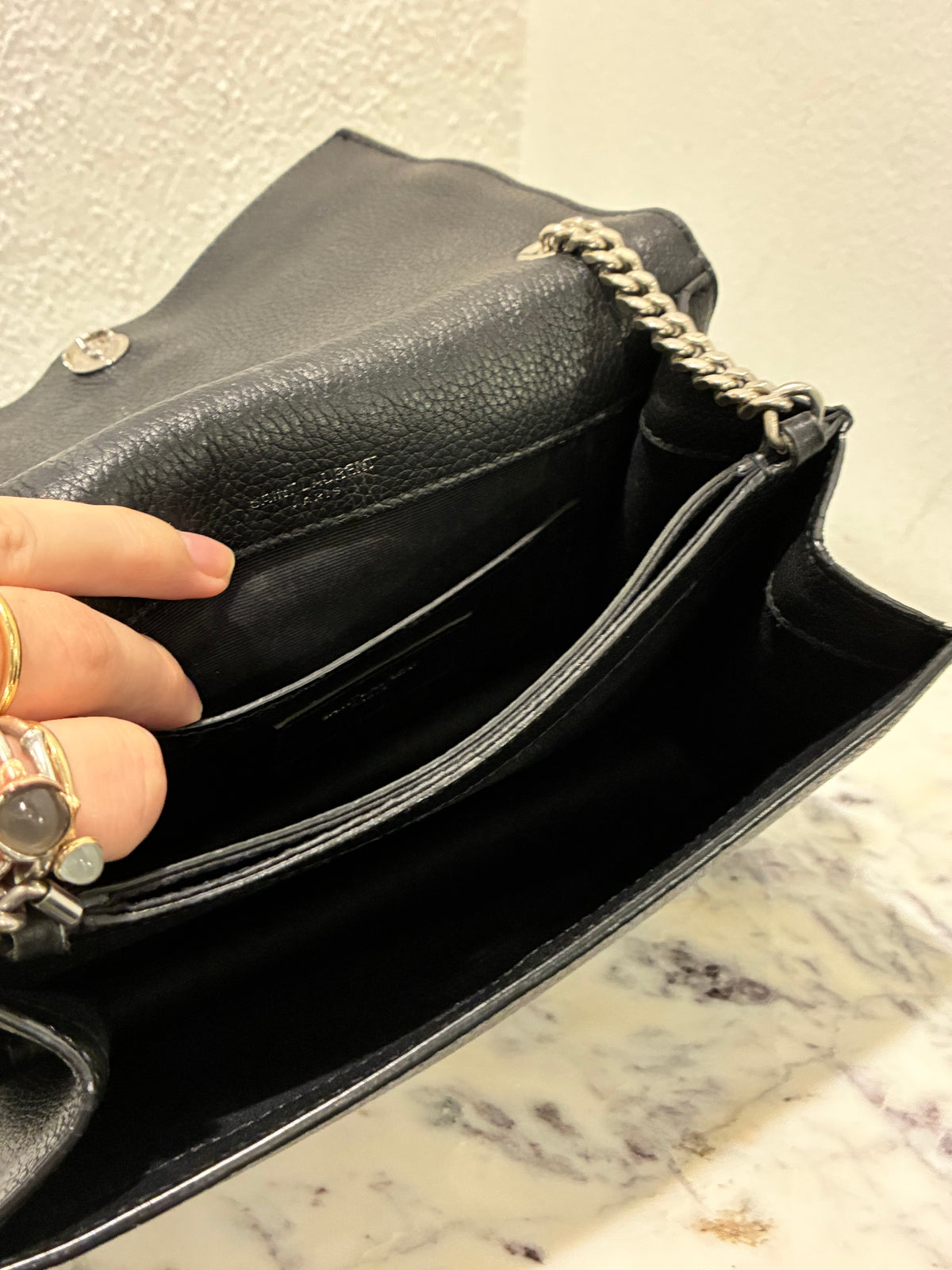 Saint Laurent - Sunset Bag - Black with Silver Hardware