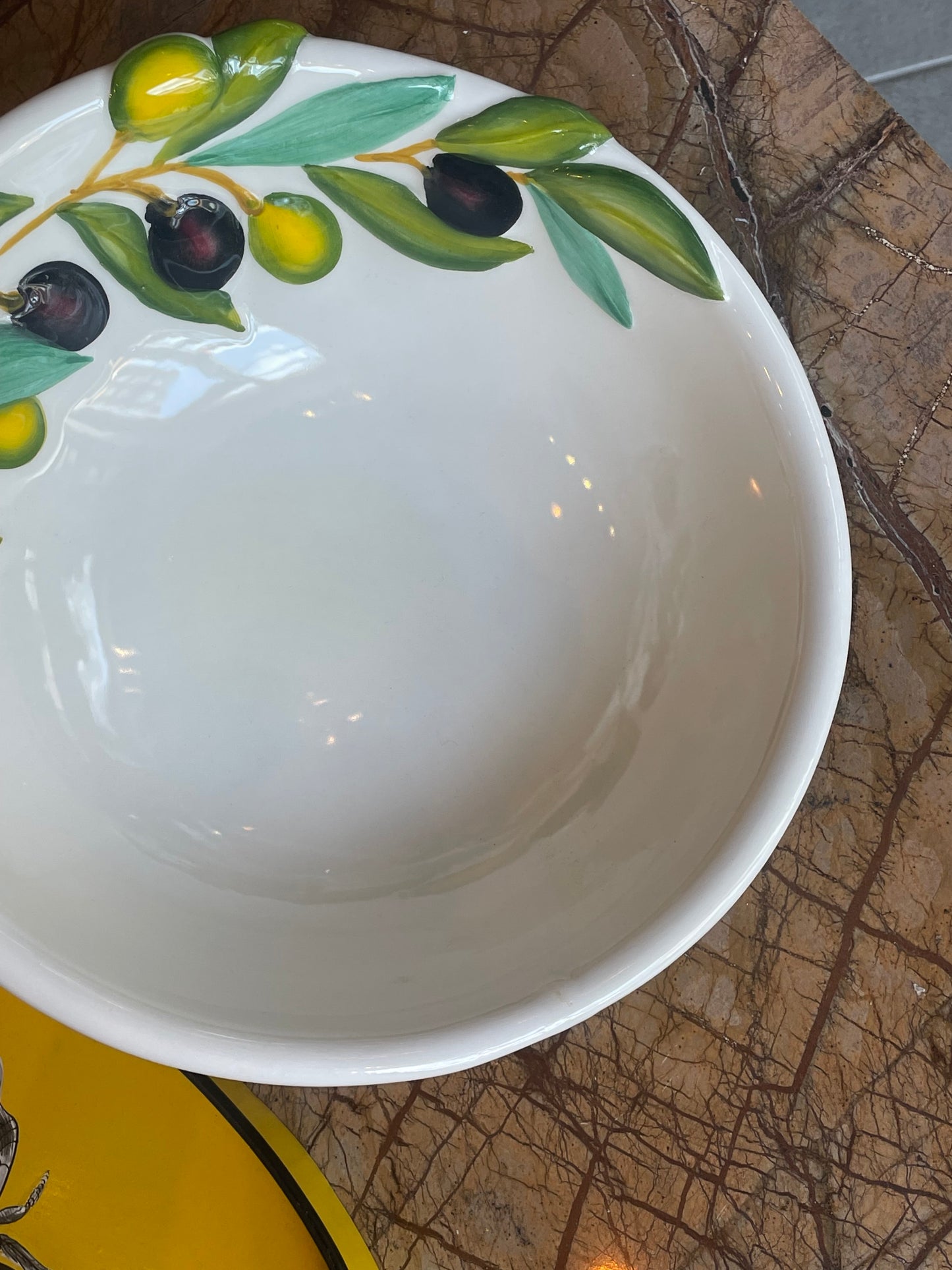 Skål med olivenranker - Italiensk porcelæn