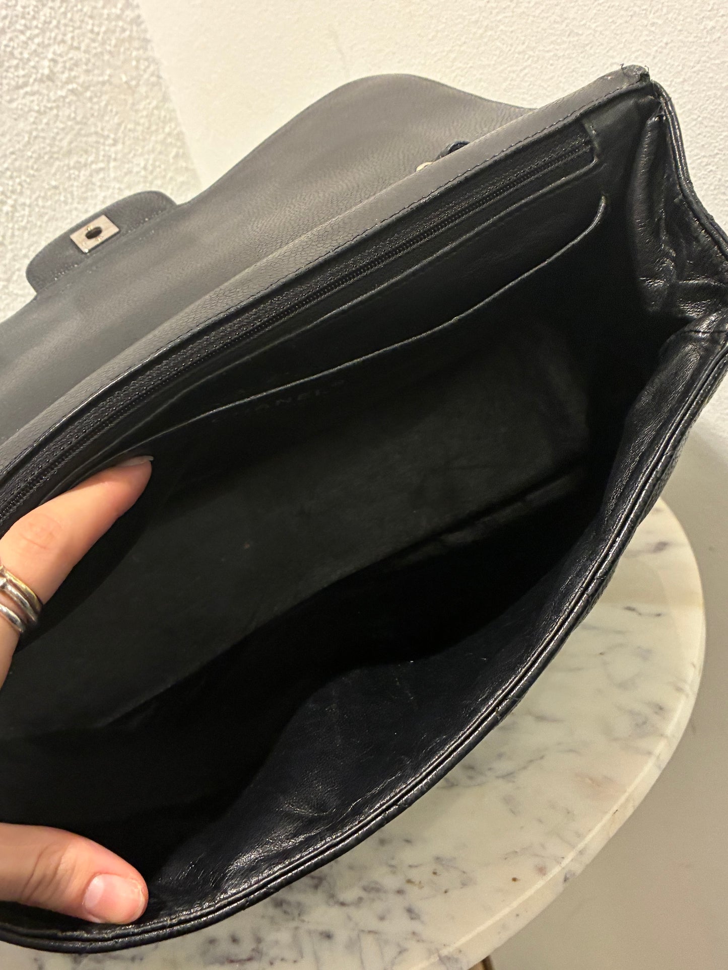 Chanel Jumbo Classic Single Flap – Black Caviar & Silver Hardware