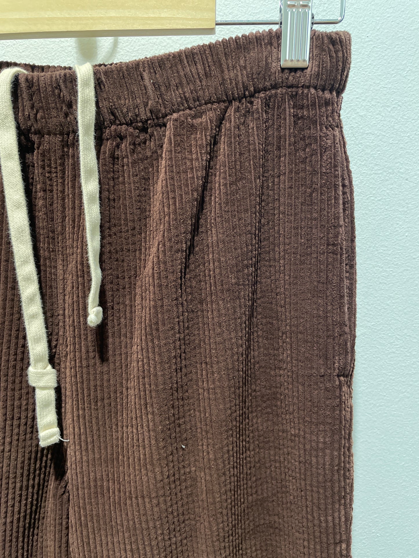 American Vintage Corduroy Lounge Trousers – Brown - Size Small - Medinas Wardrobe
