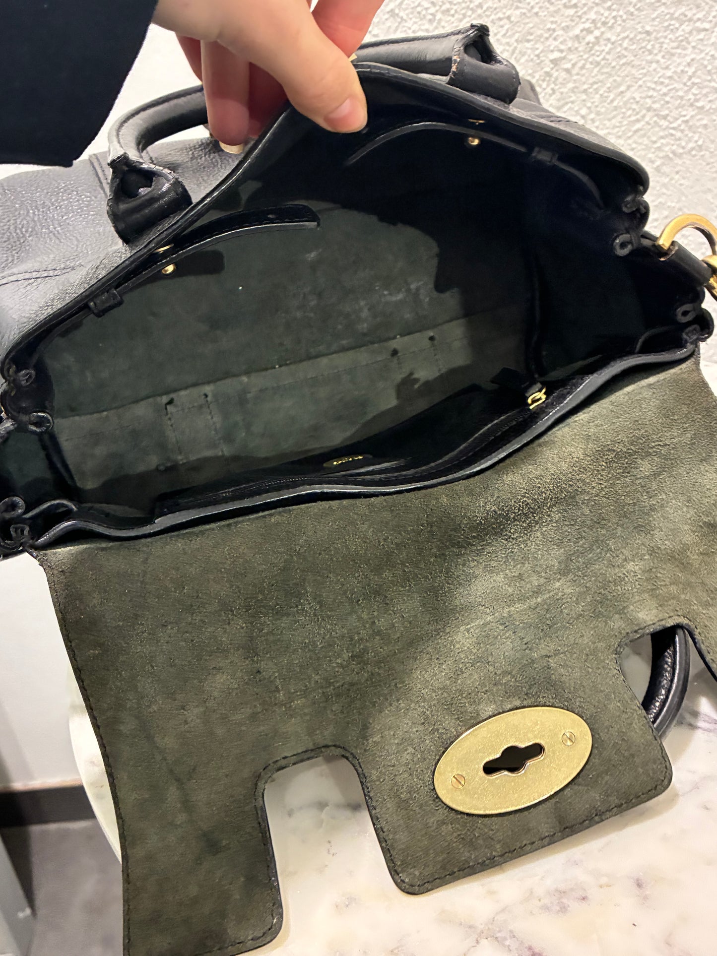 Mulberry Small Bayswater Satchel - Black Calfskin & Gold Hardware