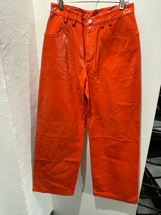 Stella Nova - Leather Pants - Coral Red - Medinas Wardrobe - EU36