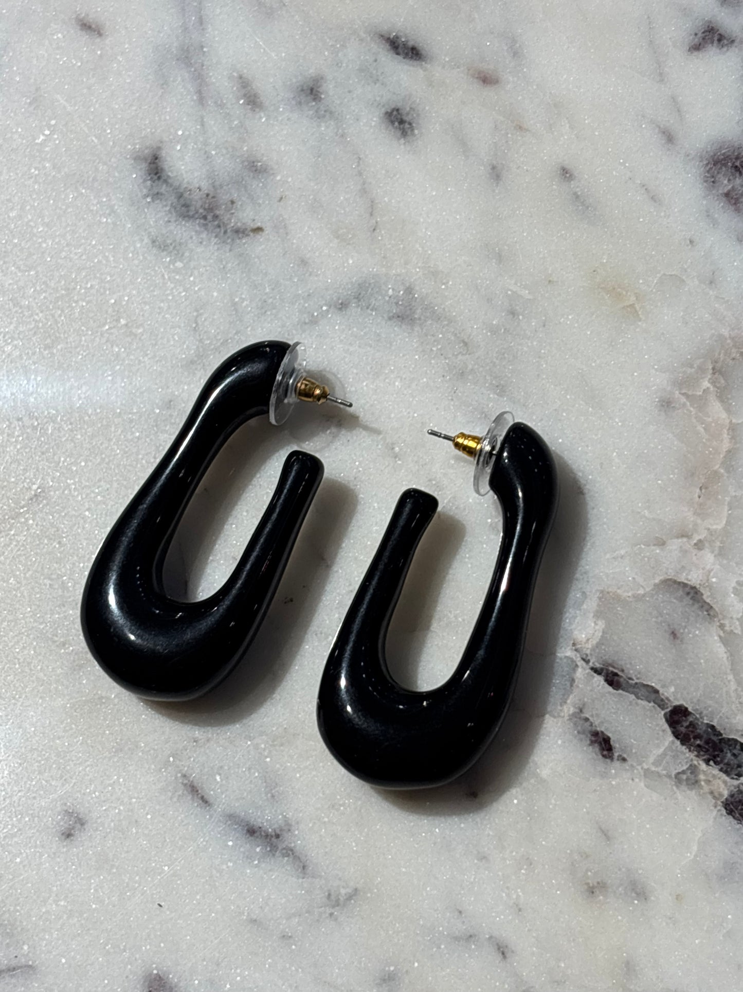 Pilgrim - Earrings - Black - Oblong - Medinas Wardrobe