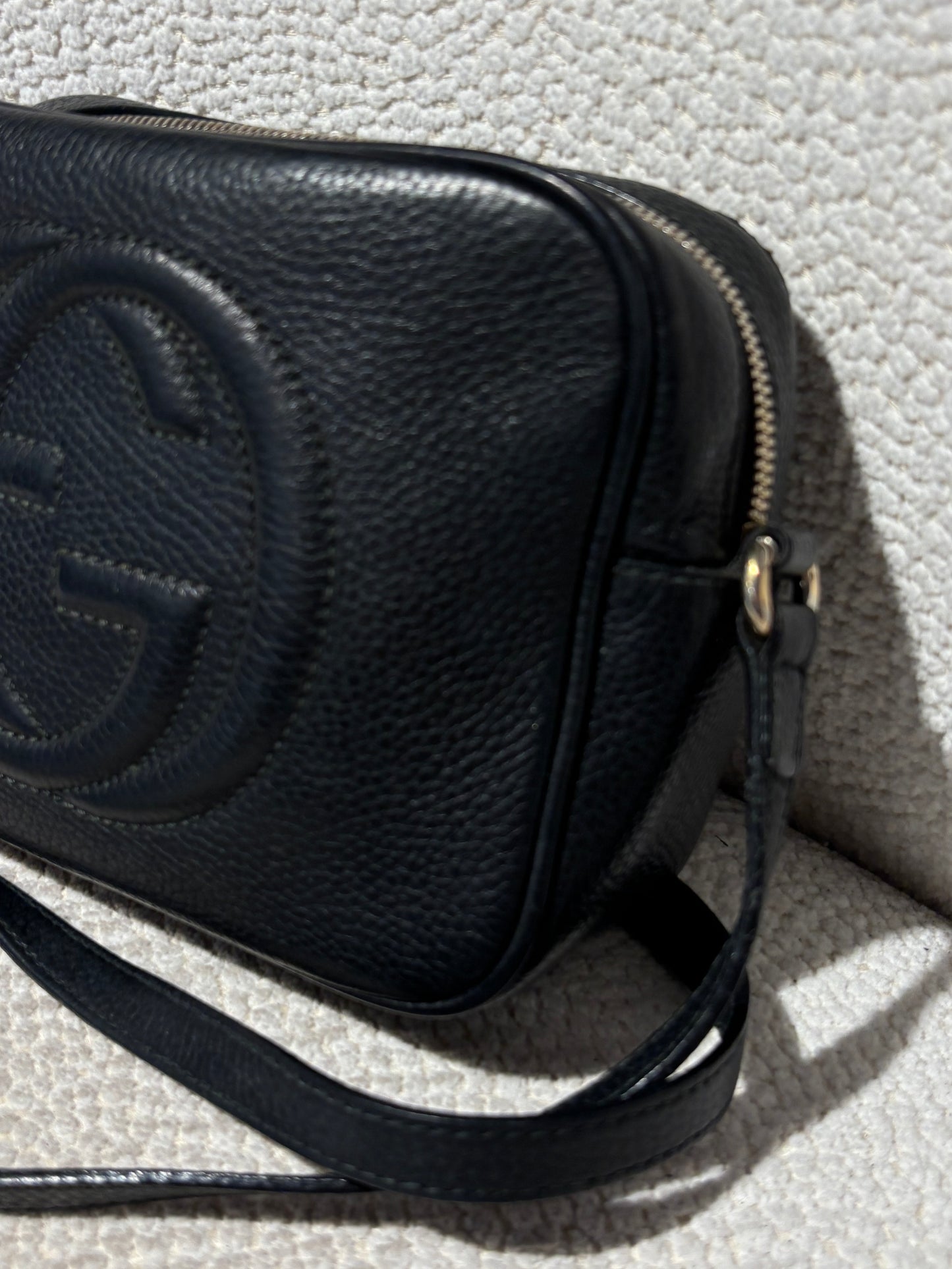 Gucci Disco Soho Bag - Black Leather & Gold Hardware