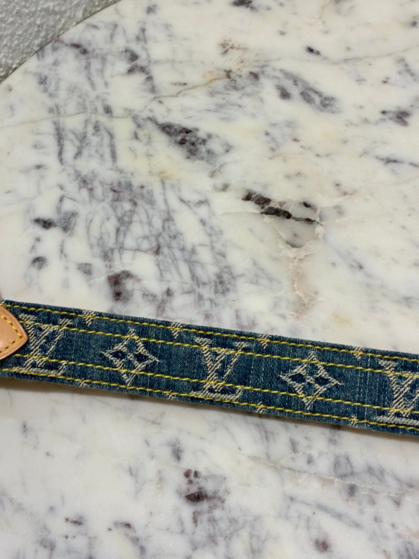 Louis Vuitton Belt - Monogram Denim & Vanchetta Leather - Size 90