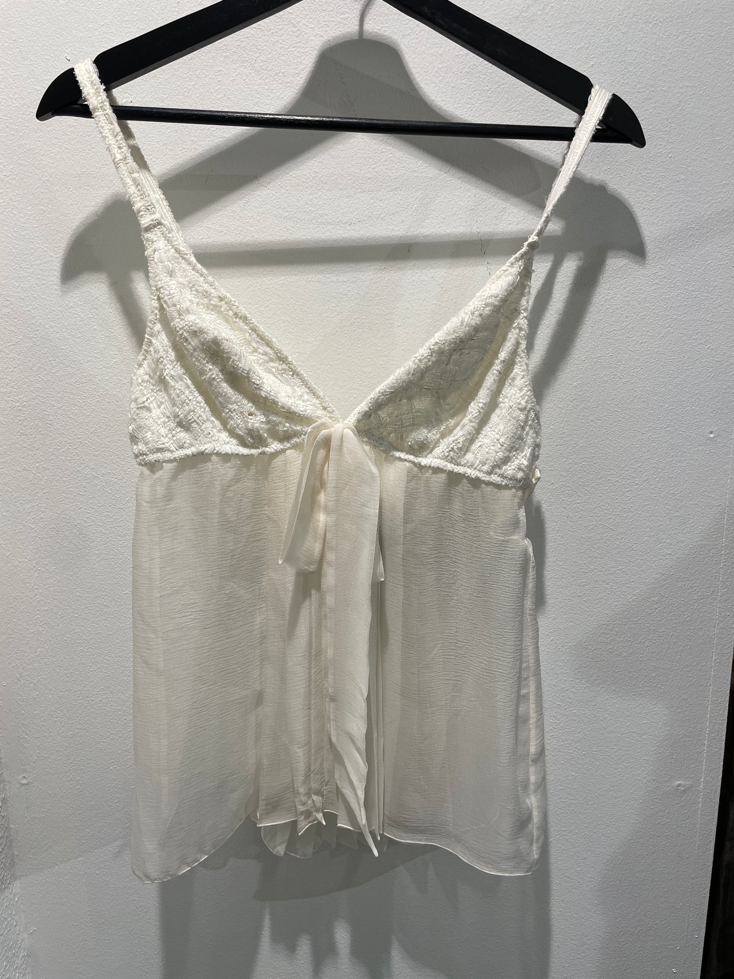 Chanel top – Classic Tweed in White - EU 36
