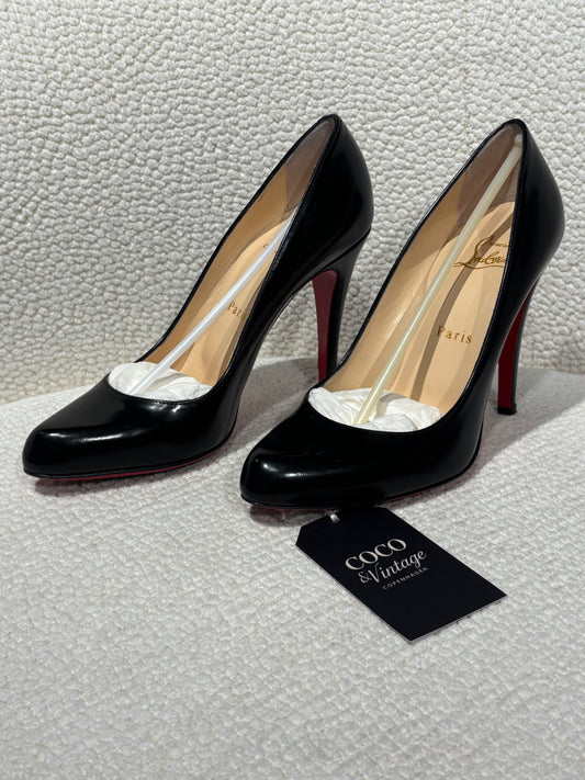 Christian Louboutin Heels – Black Leather with Red Soles - EU 37.5