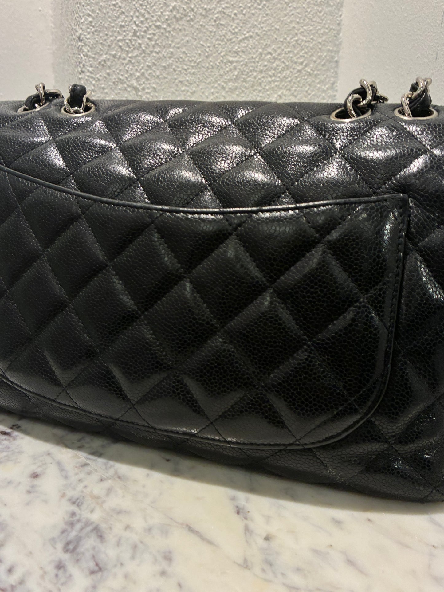 Chanel Jumbo Classic Single Flap – Black Caviar & Silver Hardware