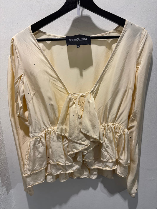 Designers Remix - Shirt - ecru / pastel yellow w. dots - EU36 - Medinas Wardrobe
