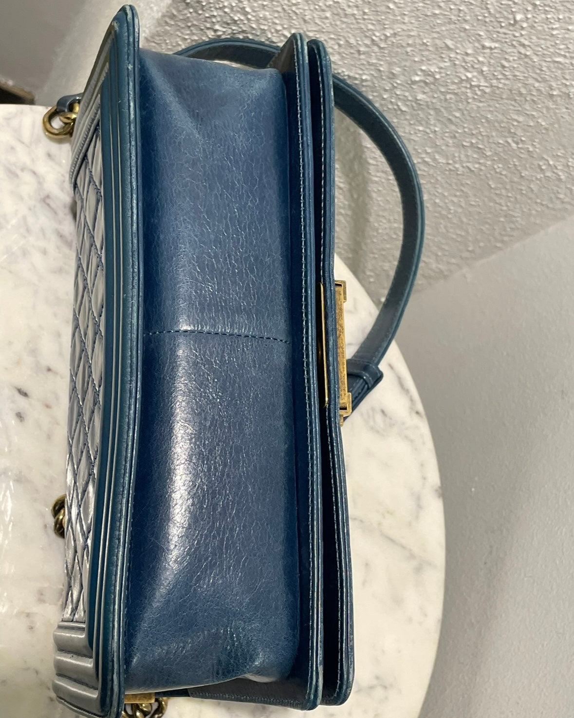 Chanel Boy Bag - Medium - Teal & Aged Gold Hardware